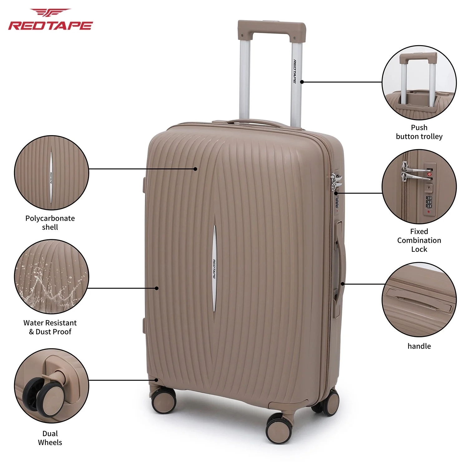 100L Polypropylene Hard Luggage Trolley Bag - Image 2