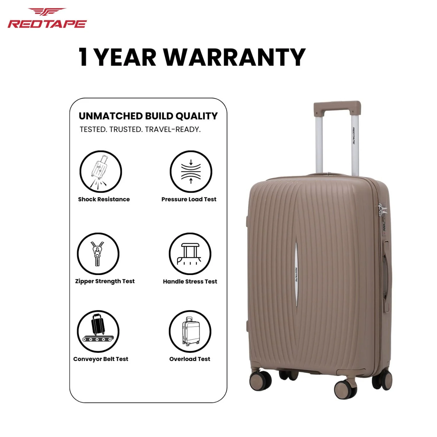 100L Polypropylene Hard Luggage Trolley Bag - Image 5