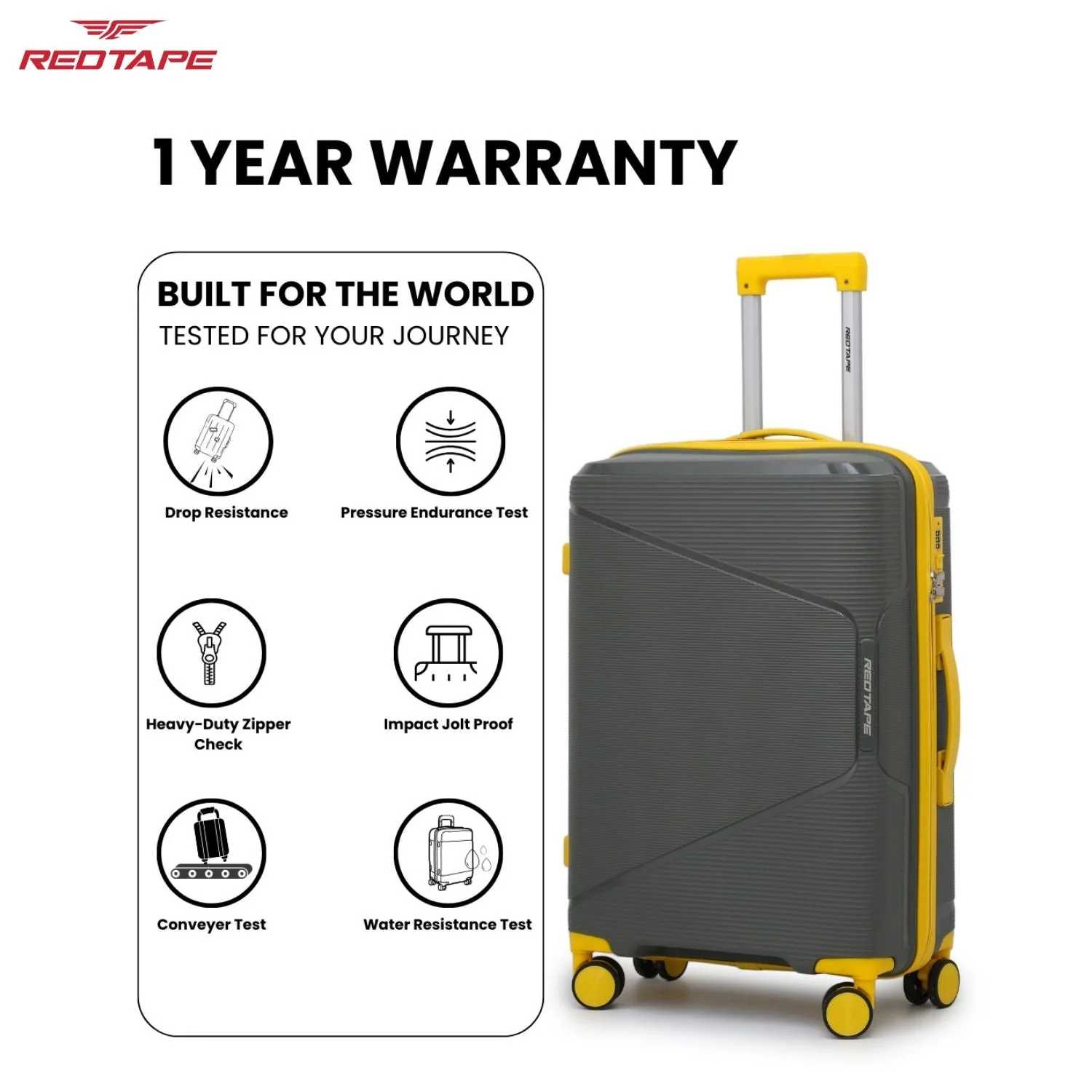100L Polypropylene Hard Luggage Trolley Bag - Image 5