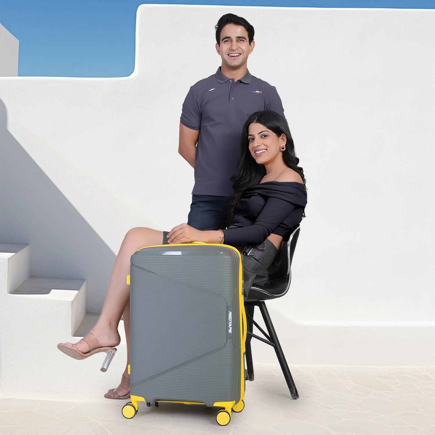100L Polypropylene Hard Luggage Trolley Bag - Image 8