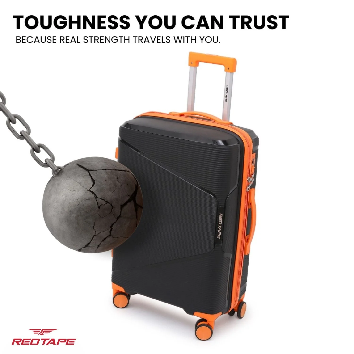 100L Polypropylene Hard Luggage Trolley Bag - Image 4