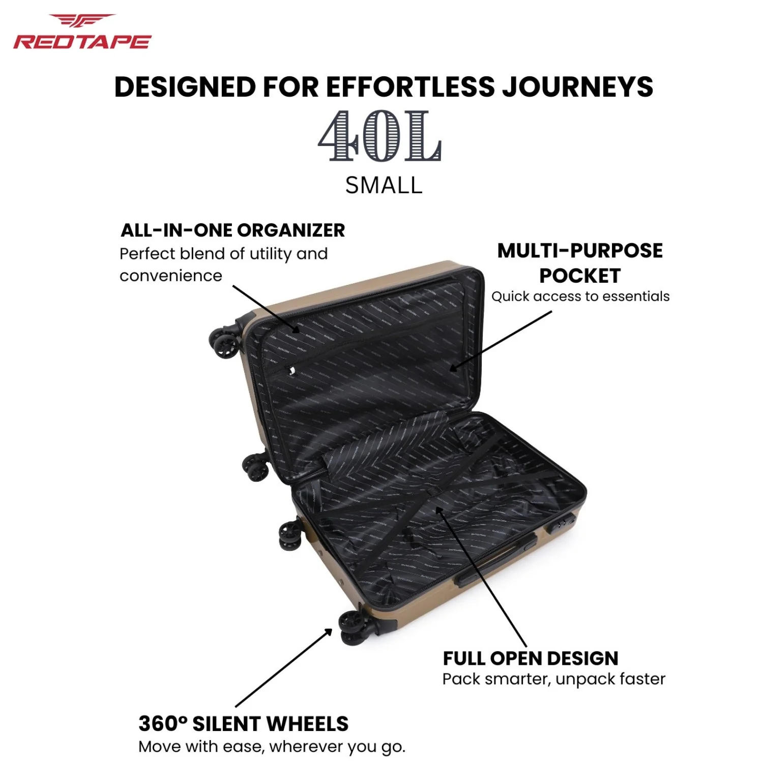 40L Hard Luggage Trolley Bag for Travel - Image 4