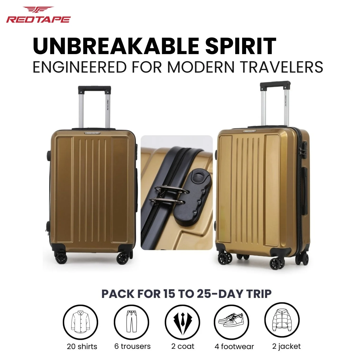 40L Hard Luggage Trolley Bag for Travel - Image 7