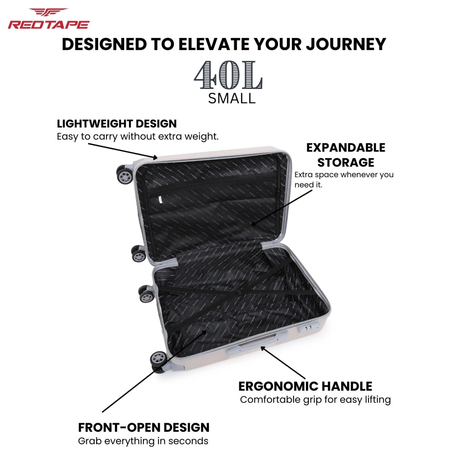 40L Hard Luggage Trolley Bag for Travel - Image 4