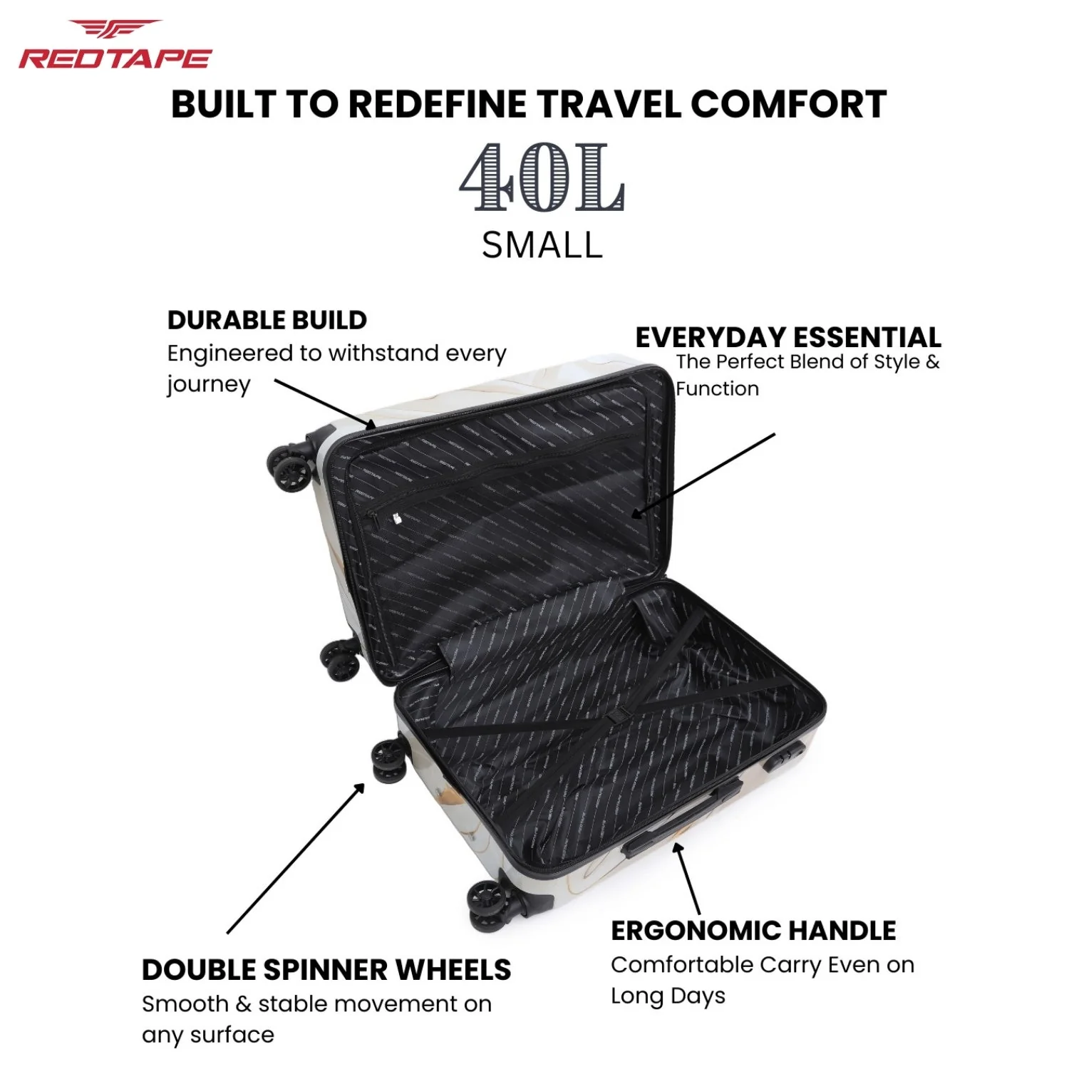 40L Hard Luggage Trolley Bag for Travel - Image 4