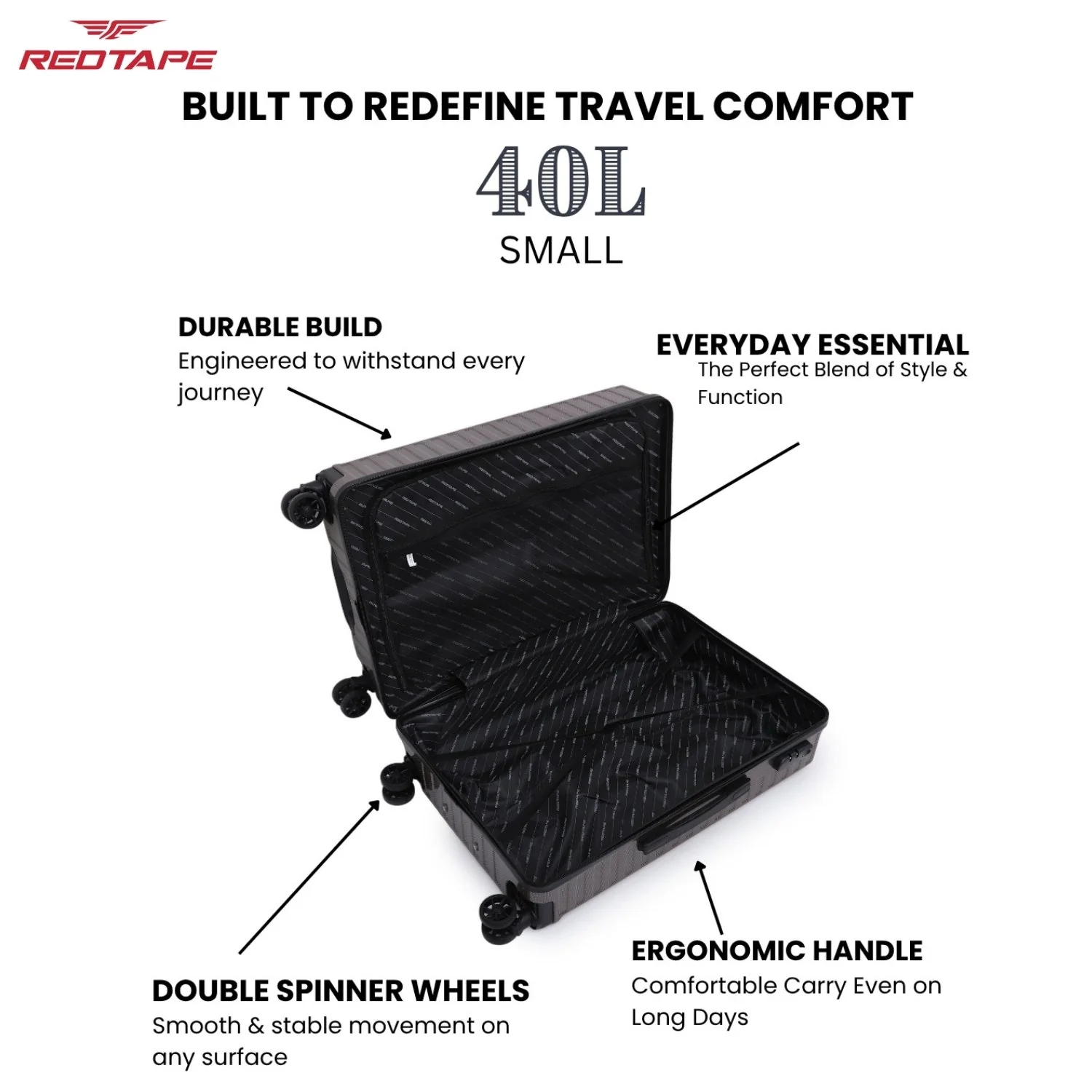 40L Hard Luggage Trolley Bag for Travel - Image 4
