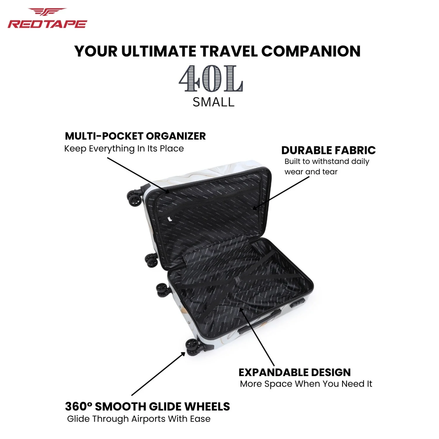 40L Hard Luggage Trolley Bag for Travel - Image 3