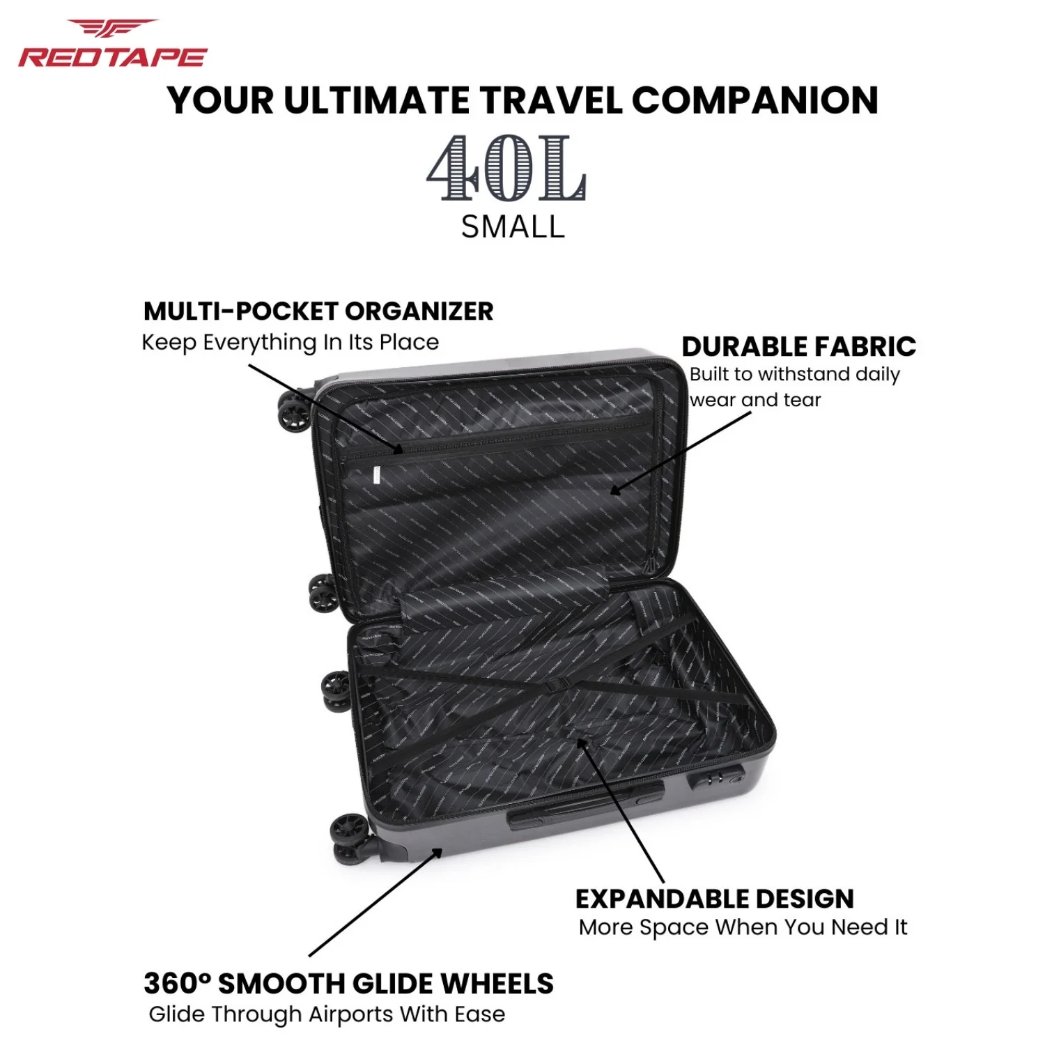 40L Hard Luggage Trolley Bag for Travel - Image 4