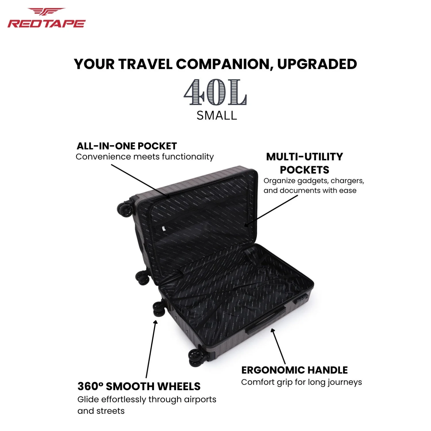40L Hard Luggage Trolley Bag for Travel - Image 4