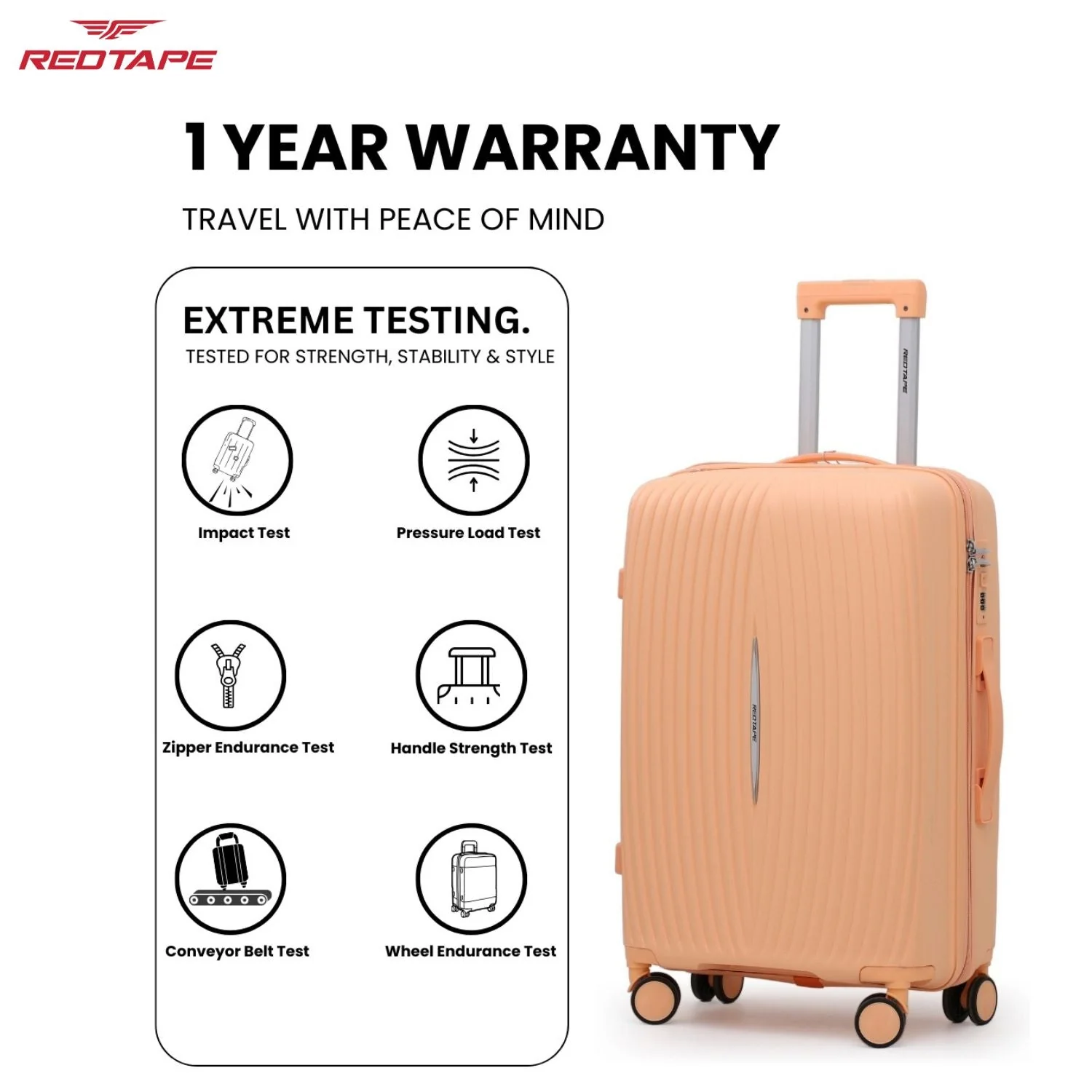 40L Polypropylene Hard Luggage Trolley Bag - Image 5