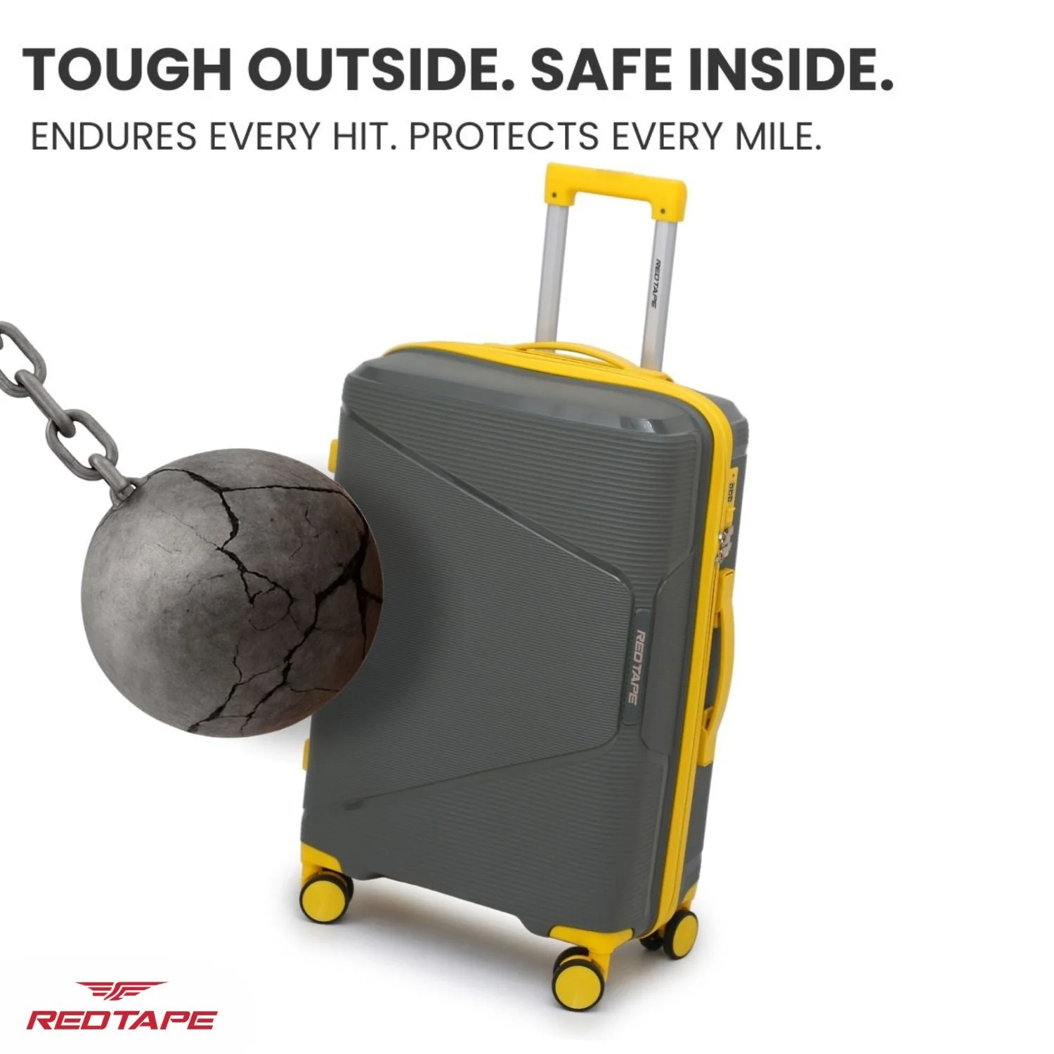 40L Polypropylene Hard Luggage Trolley Bag - Image 4