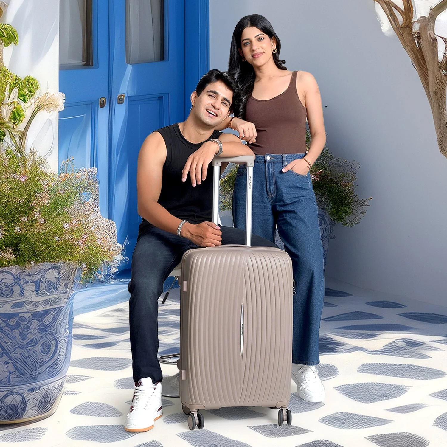 60L Polypropylene Hard Luggage Trolley Bag - Image 8