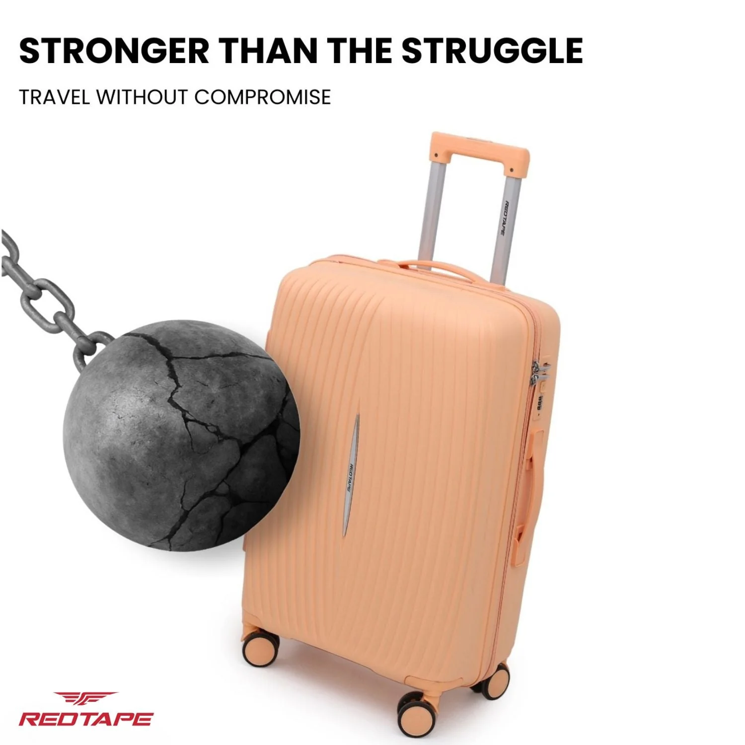 60L Polypropylene Hard Luggage Trolley Bag - Image 4