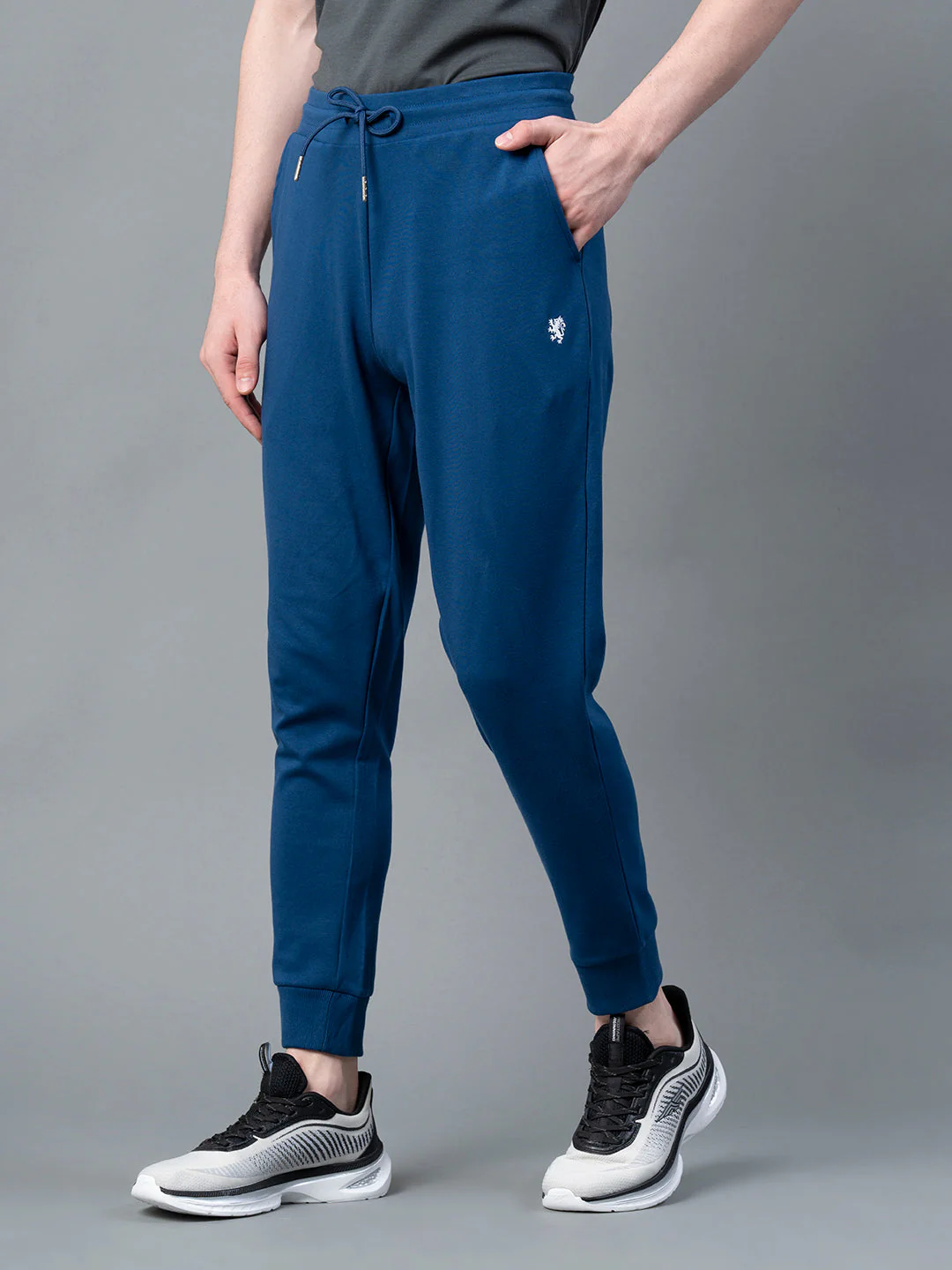 Airforce Blue Solid Jogger for Men - Image 2
