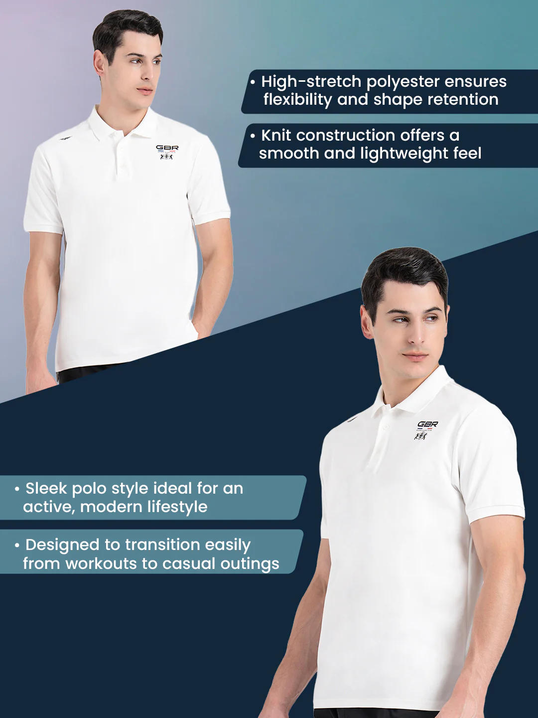Athleisure Polo T-Shirt for Men - Image 2
