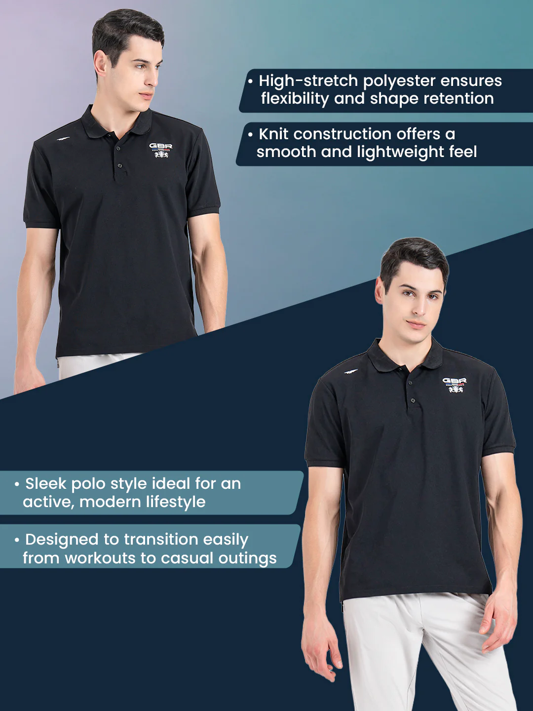 Athleisure Polo T-Shirt for Men - Image 2