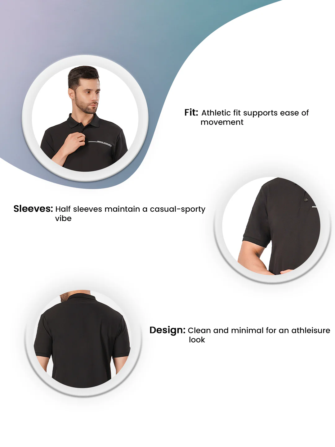 Athleisure Polo T-Shirt for Men - Image 3