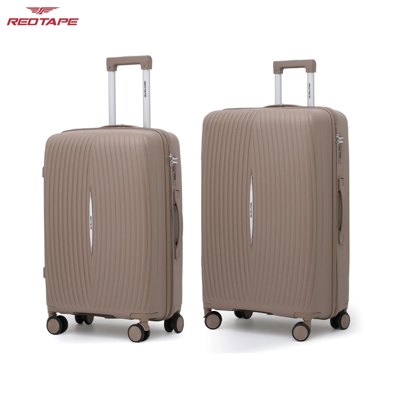 Beige 8 Wheels Trolley Bag Set of 2 (Large + Medium) - Image 7