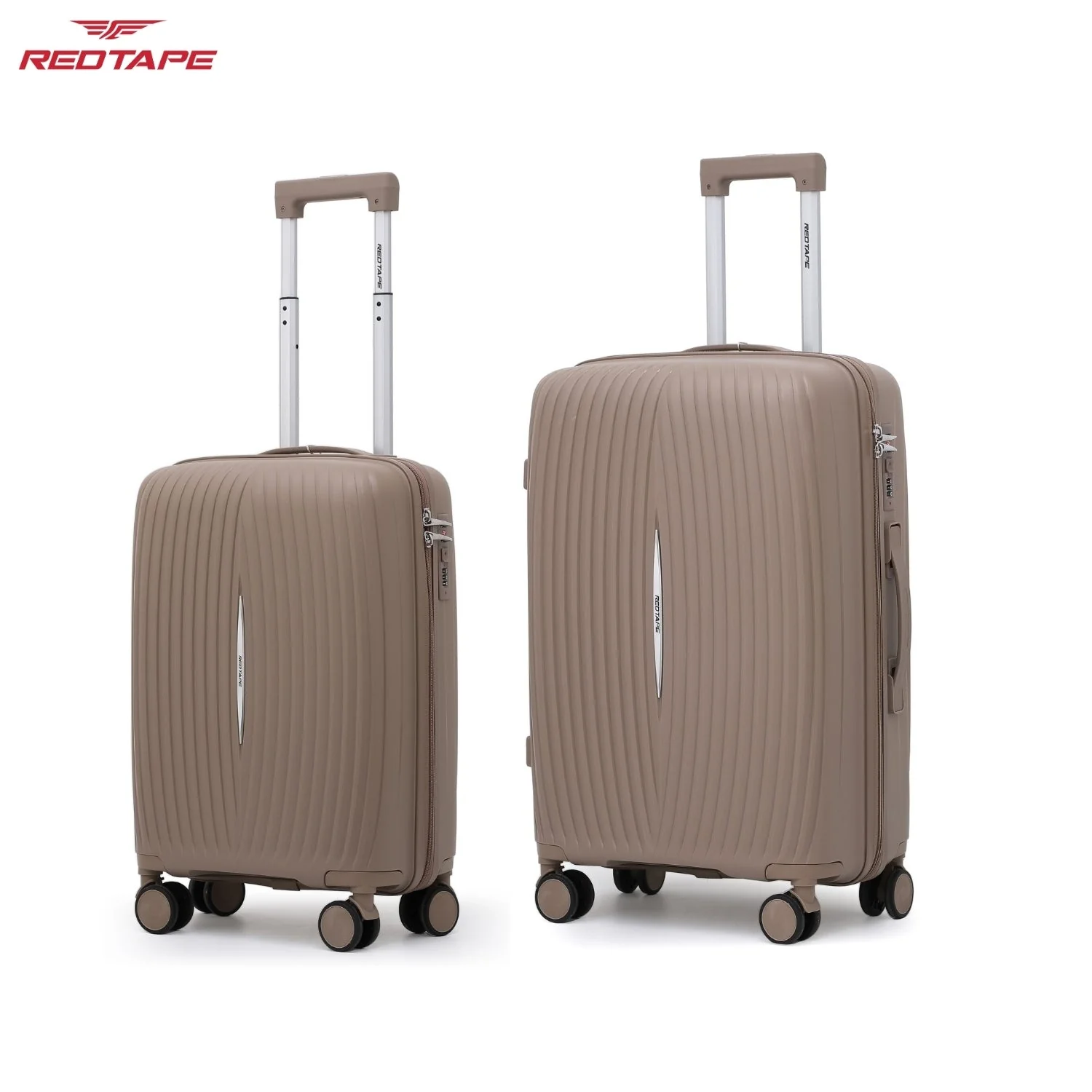 Beige 8 Wheels Trolley Bag Set of 2 (Medium + Cabin) - Image 7