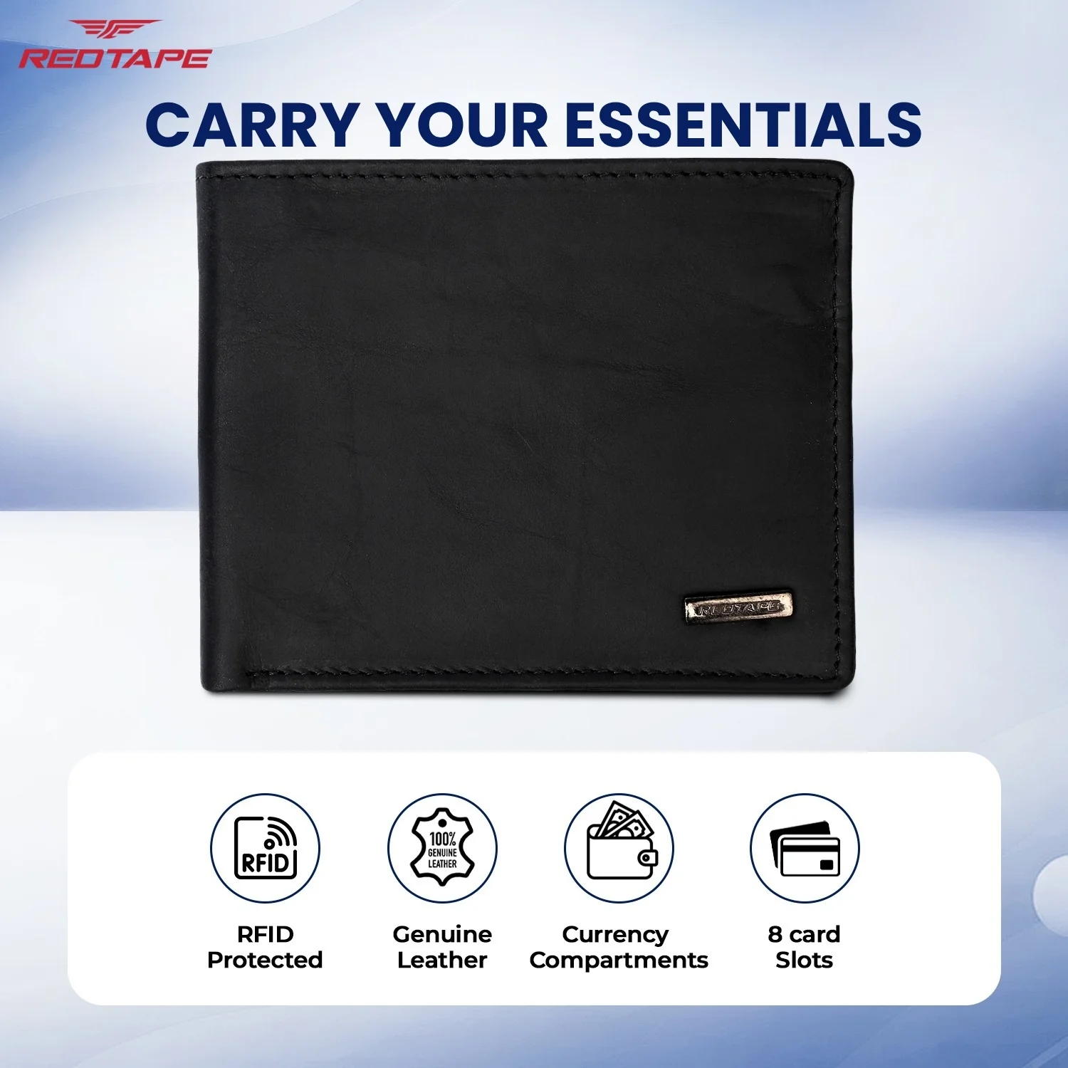 Black Men's Genuine Leather Bi-Fold Wallet - Image 4