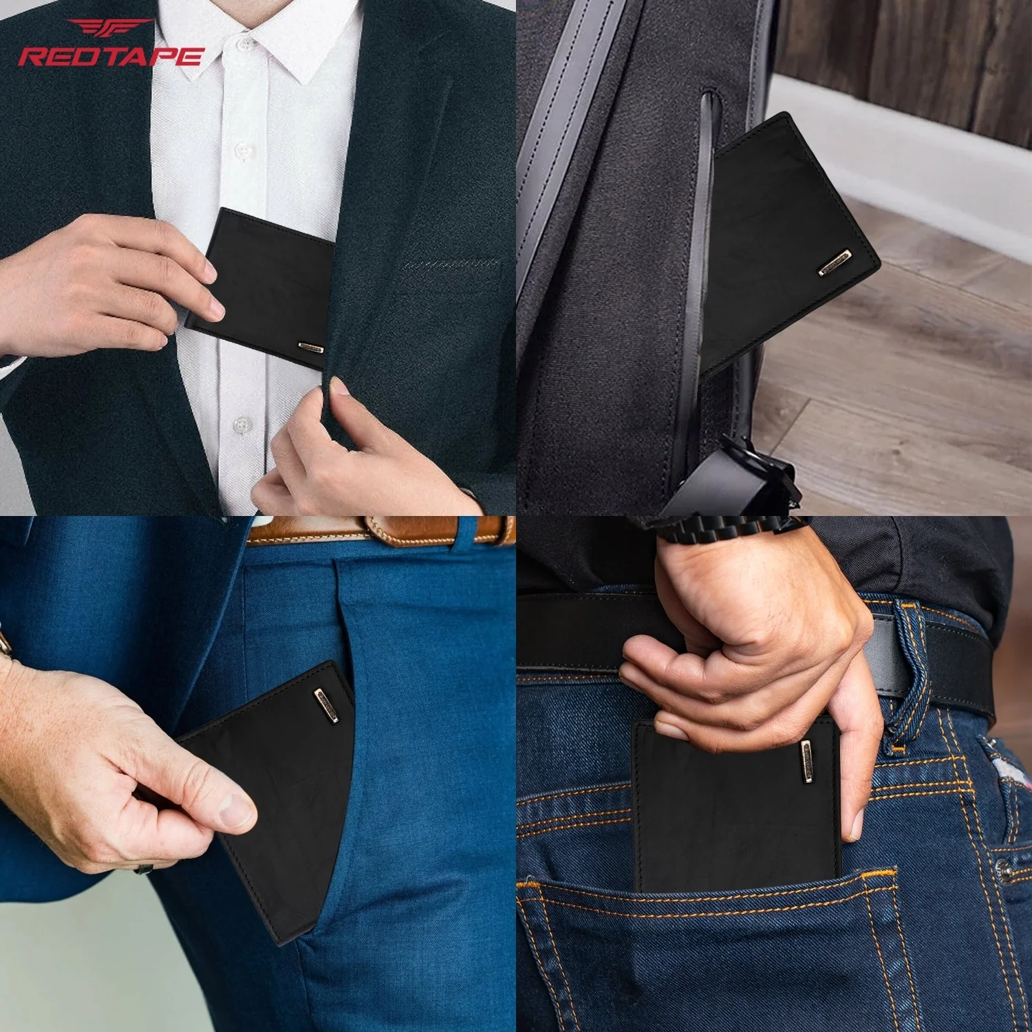 Black Men's Genuine Leather Bi-Fold Wallet - Image 7
