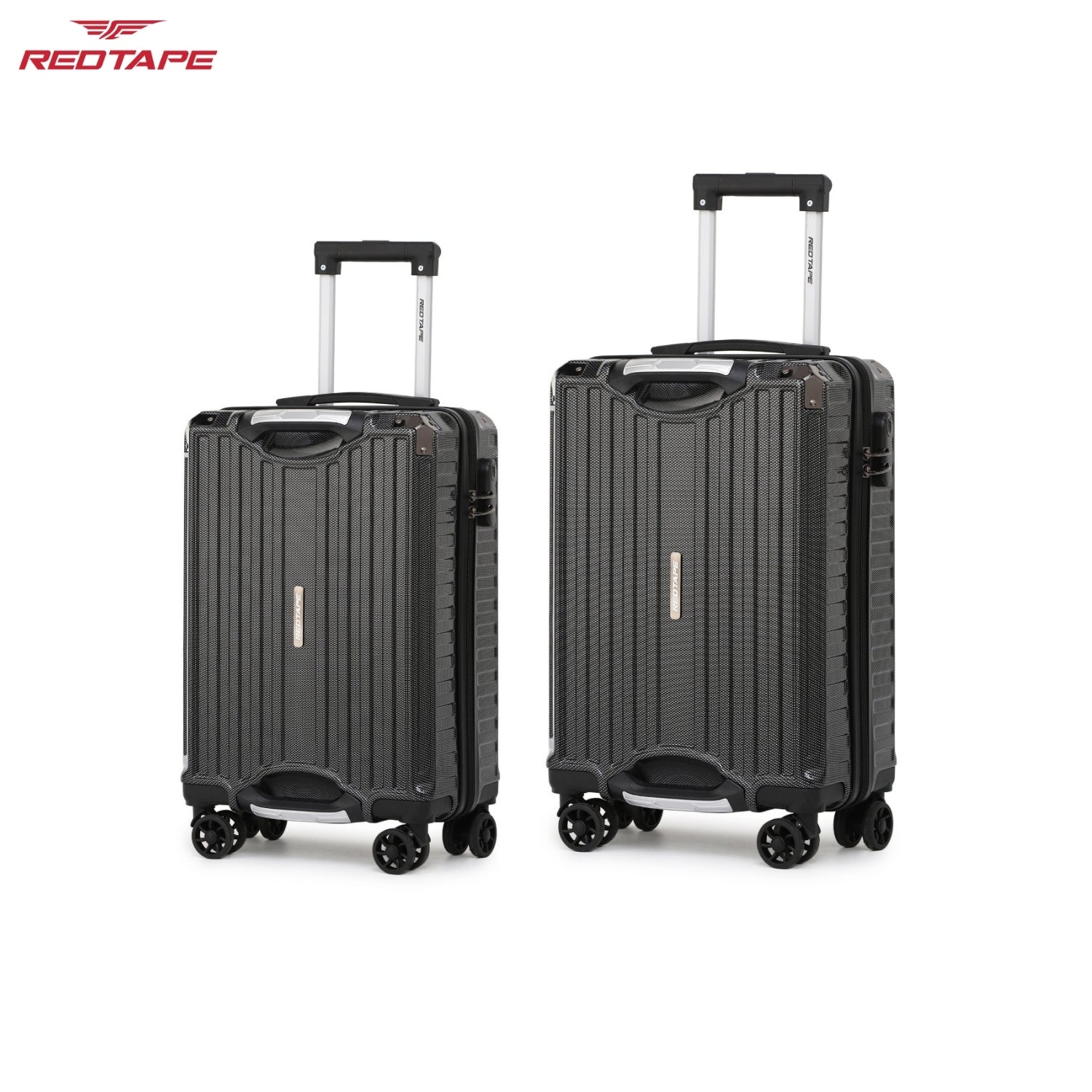 Black 8 Wheels Trolley Bag Set of 2 (Medium + Cabin) - Image 2