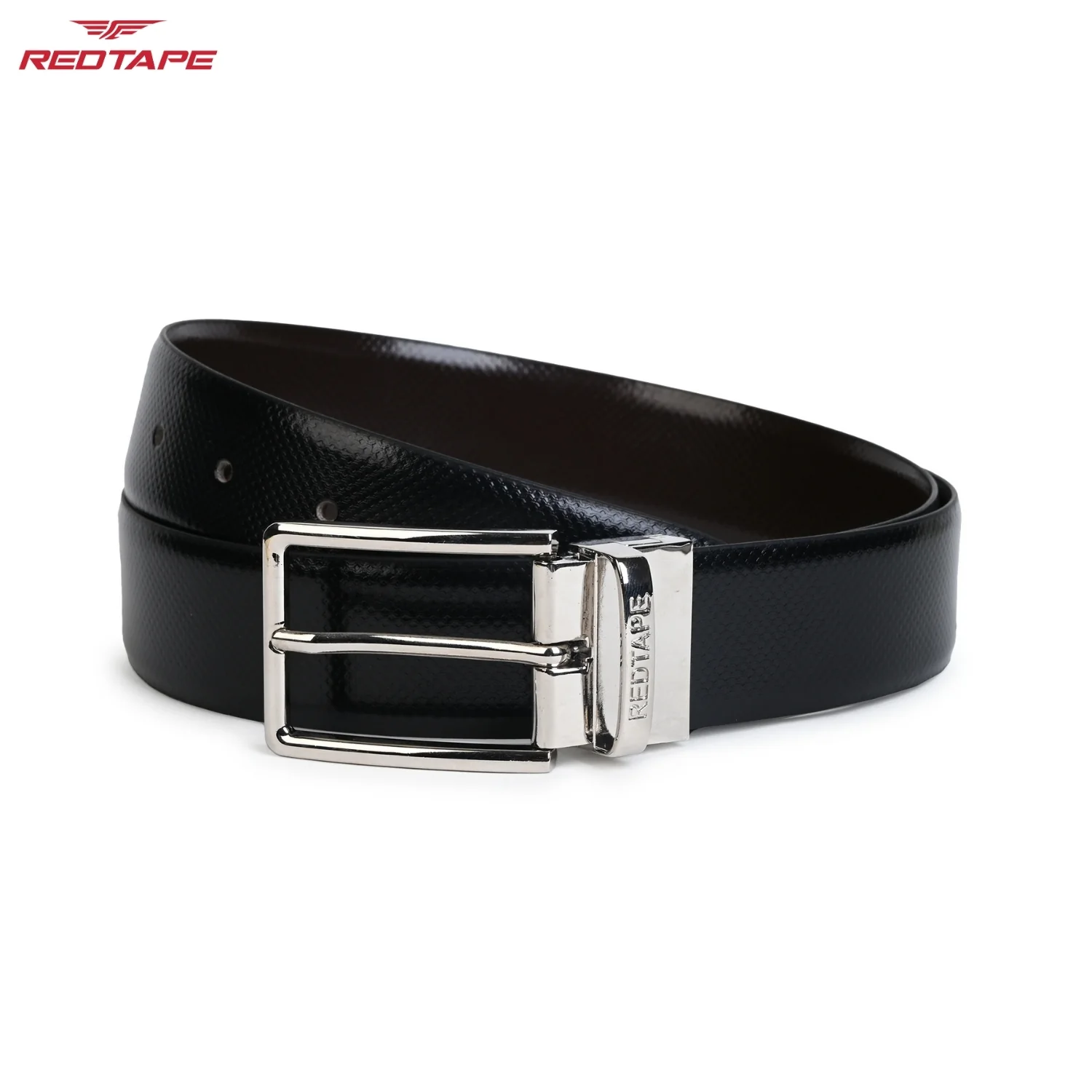 Black & Brown Formal Leather Belt for Men - Image 6