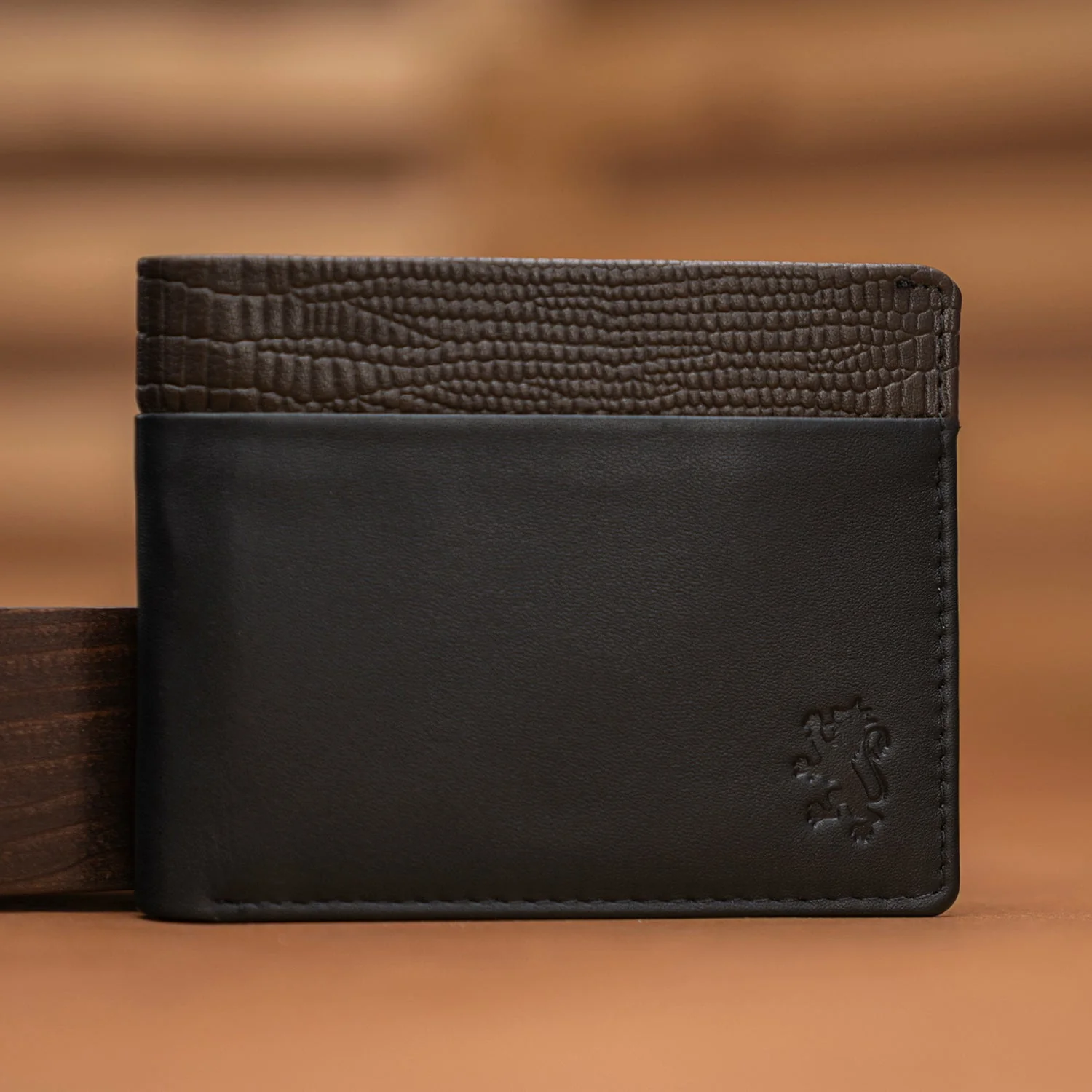 Black Brown Genuine Leather Wallet & Belt for Men - Image 5