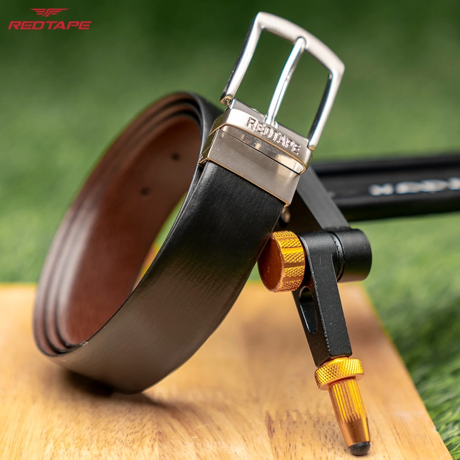 Black Brown Reversible Leather Belt for Men - Image 3