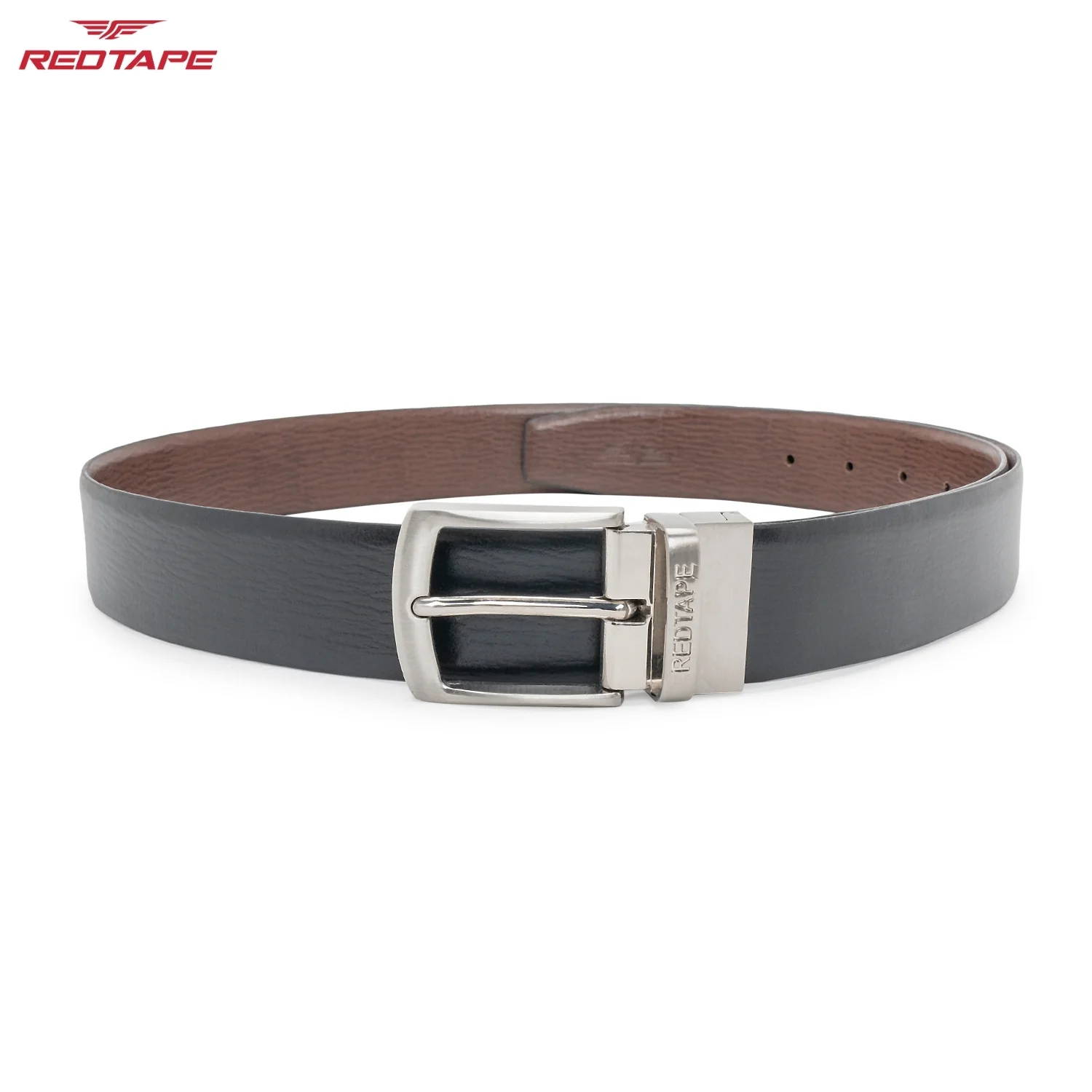 Black Brown Reversible Leather Belt for Men - Image 5