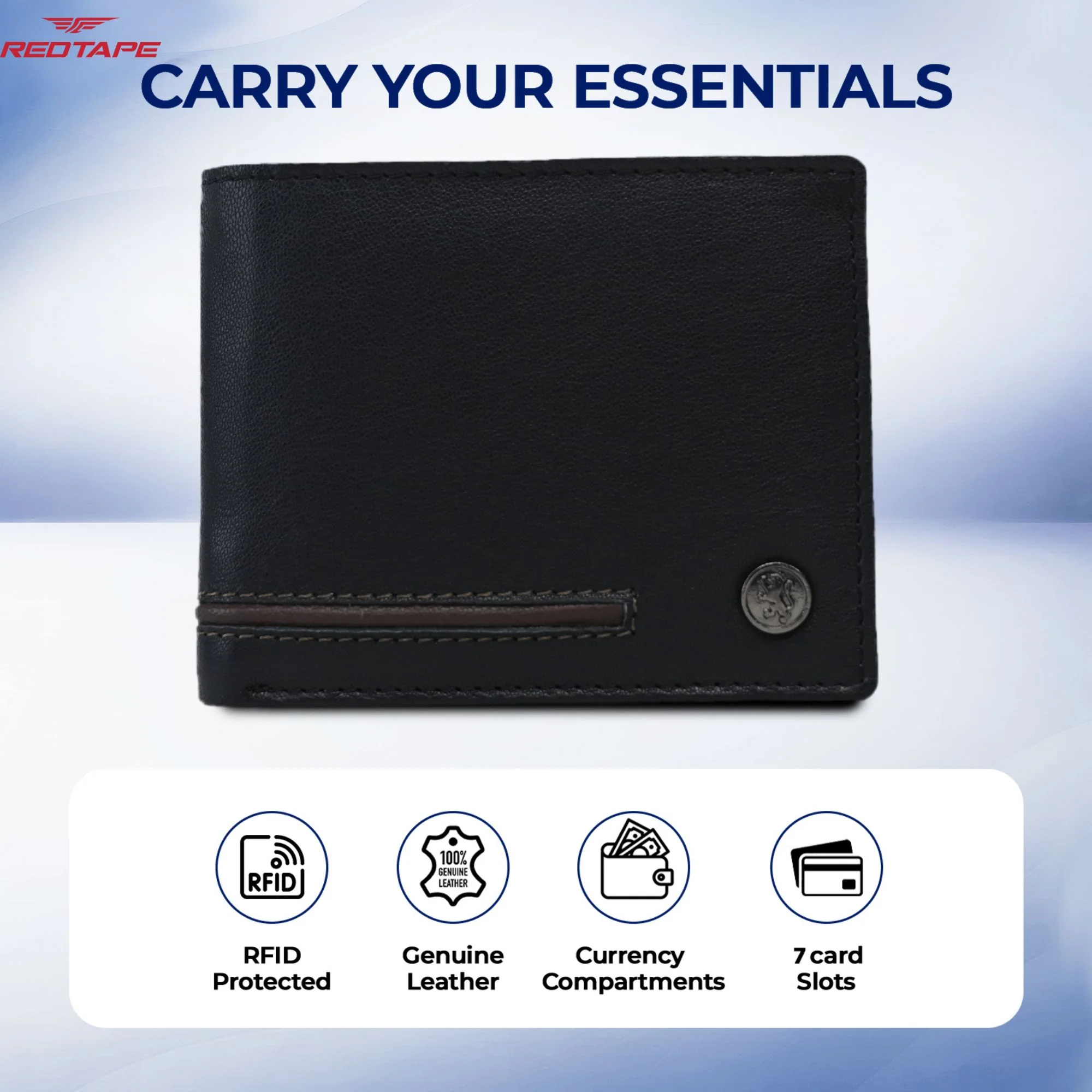 Black Brown Mens Leather Wallet - Image 3
