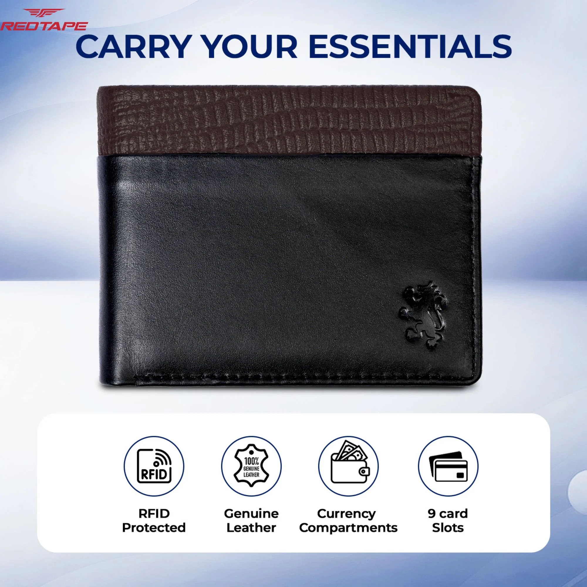 Black Brown Men's Leather Wallet - Image 4