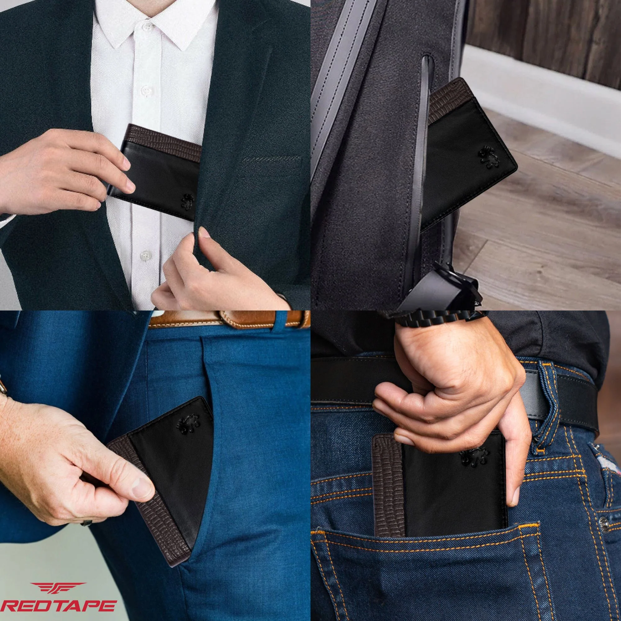 Black Brown Men's Leather Wallet - Image 7