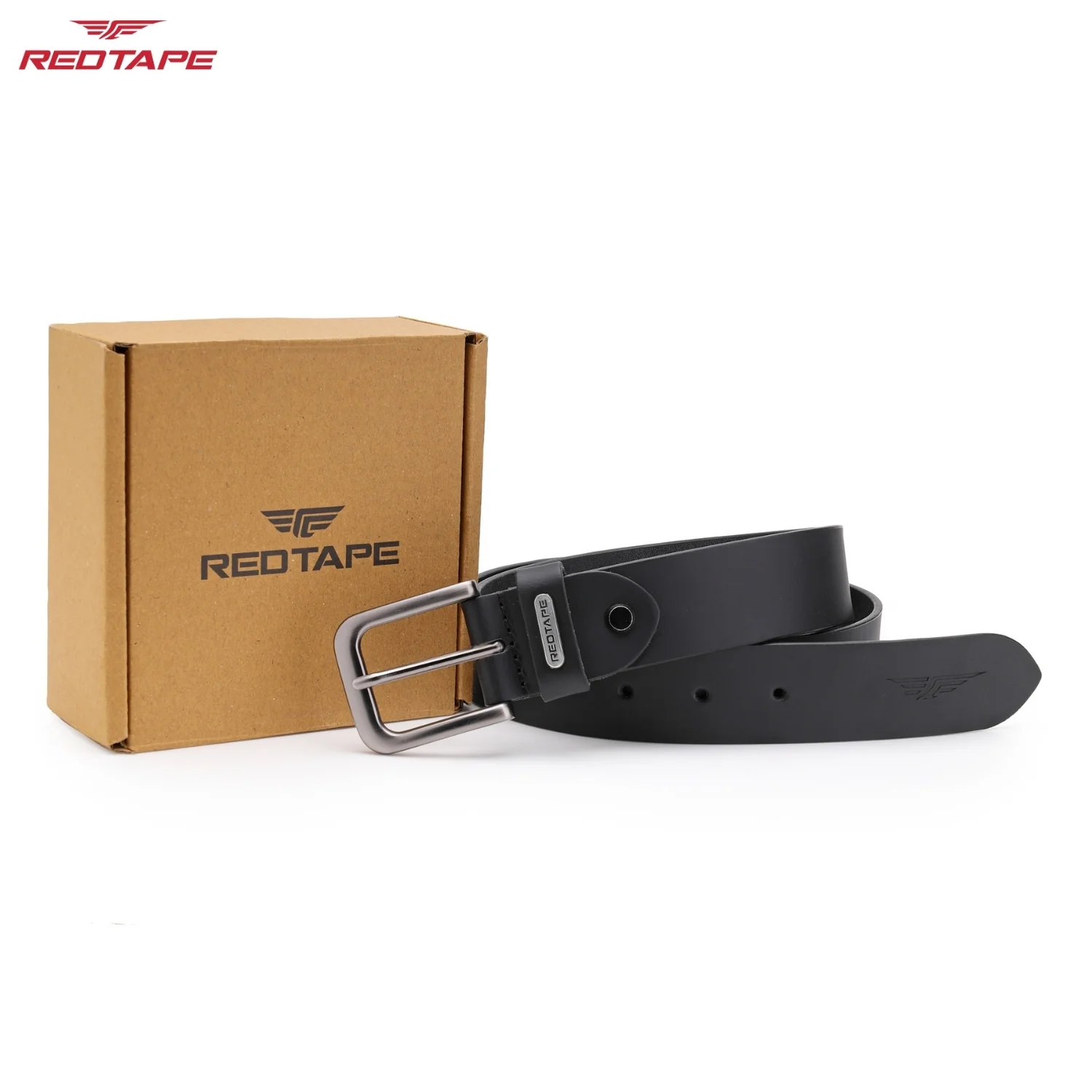 Black Formal Leather Belt for Men - Image 2