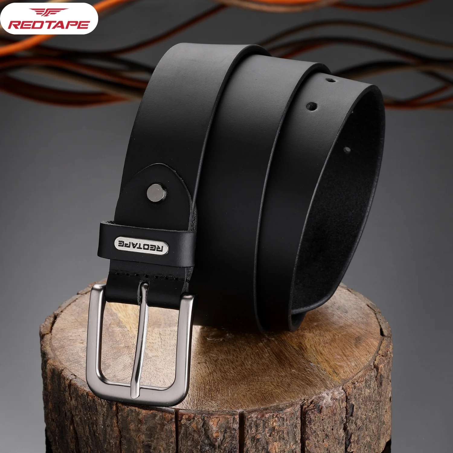 Black Formal Leather Belt for Men - Image 3