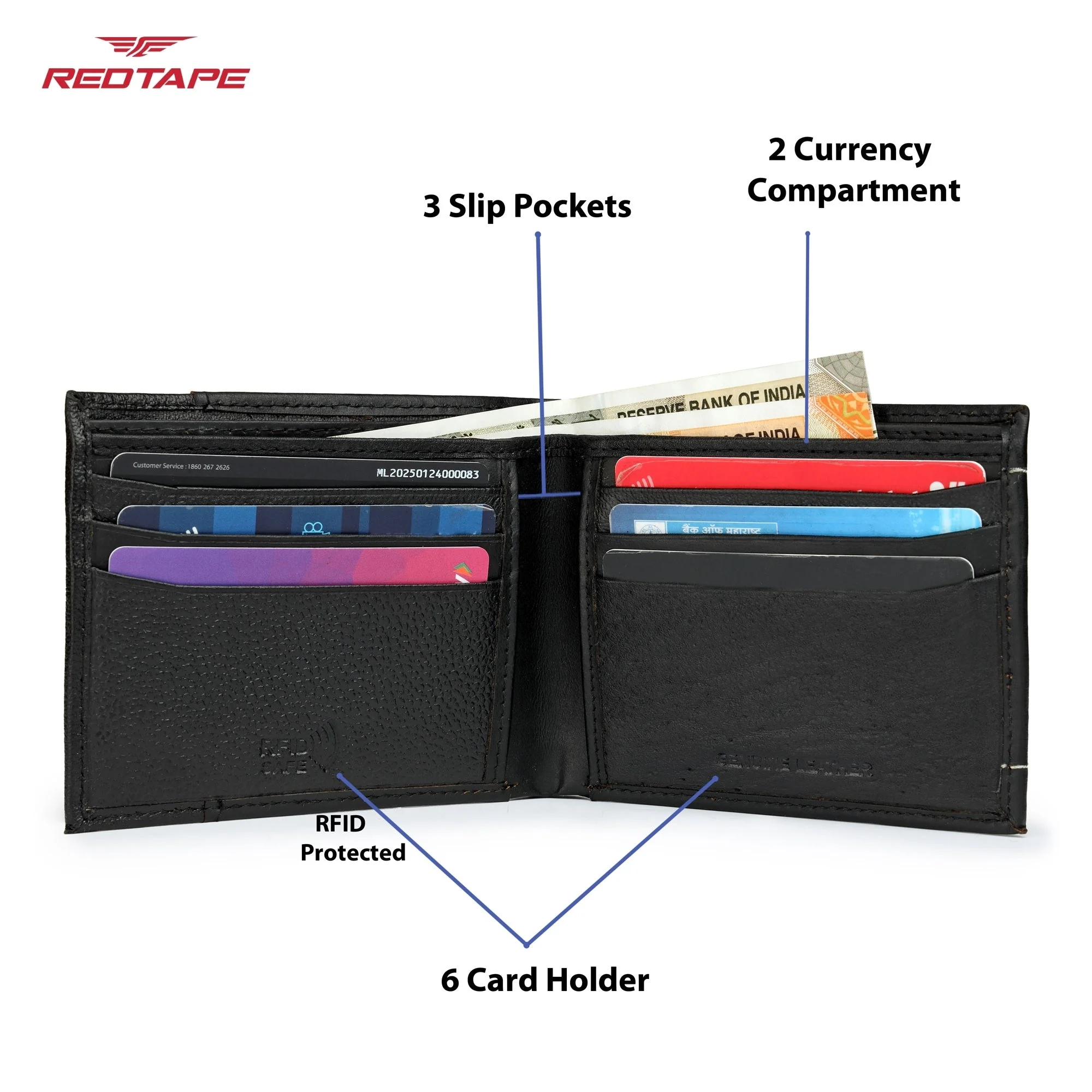 Black Genuine Leather Wallet for Men - Image 5