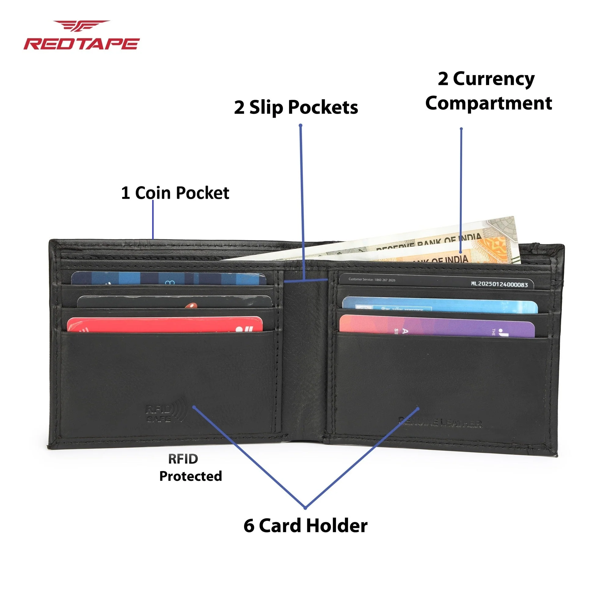 Black Genuine Leather Wallet for Men - Image 5