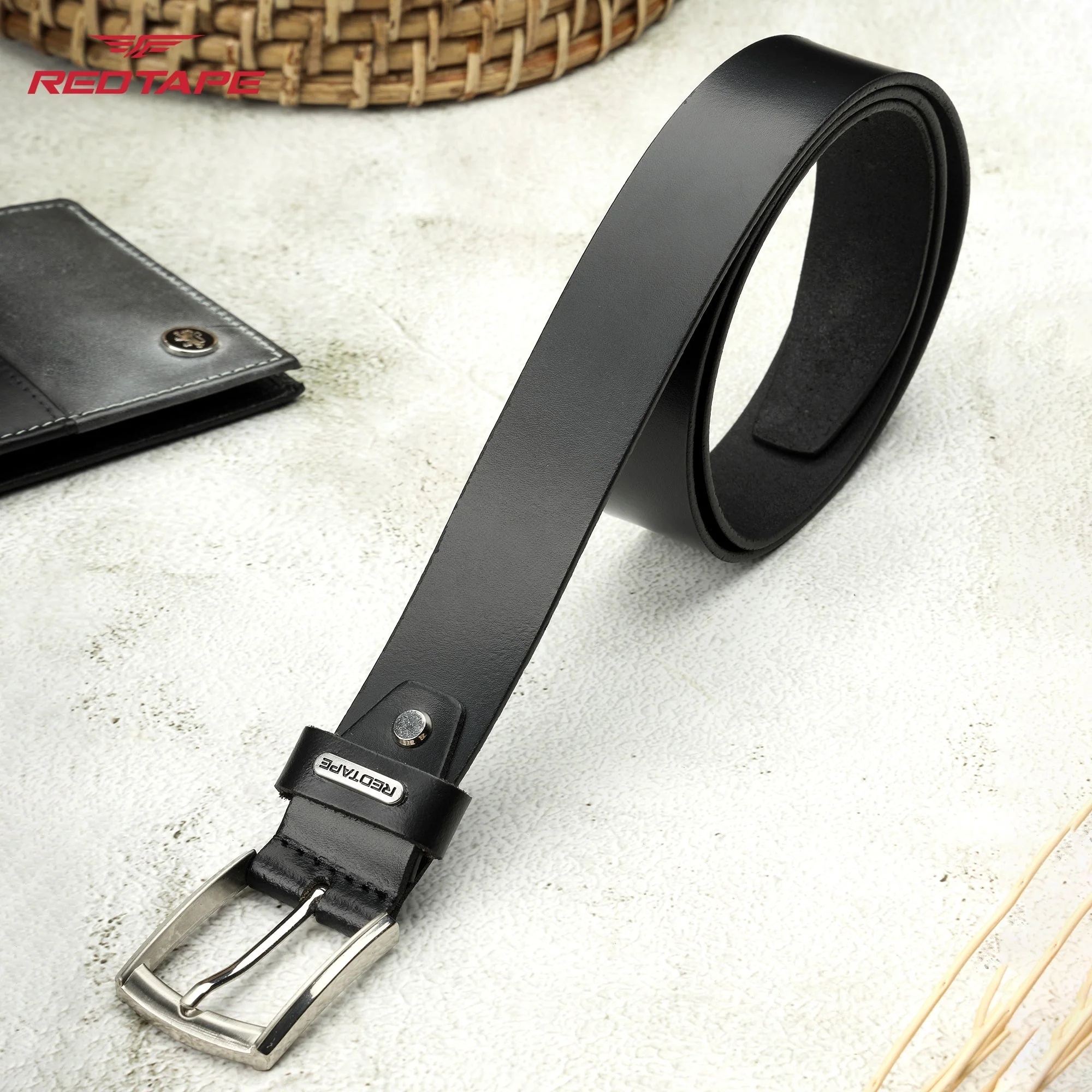 Black Genuine Leather Belt for Men - Image 2