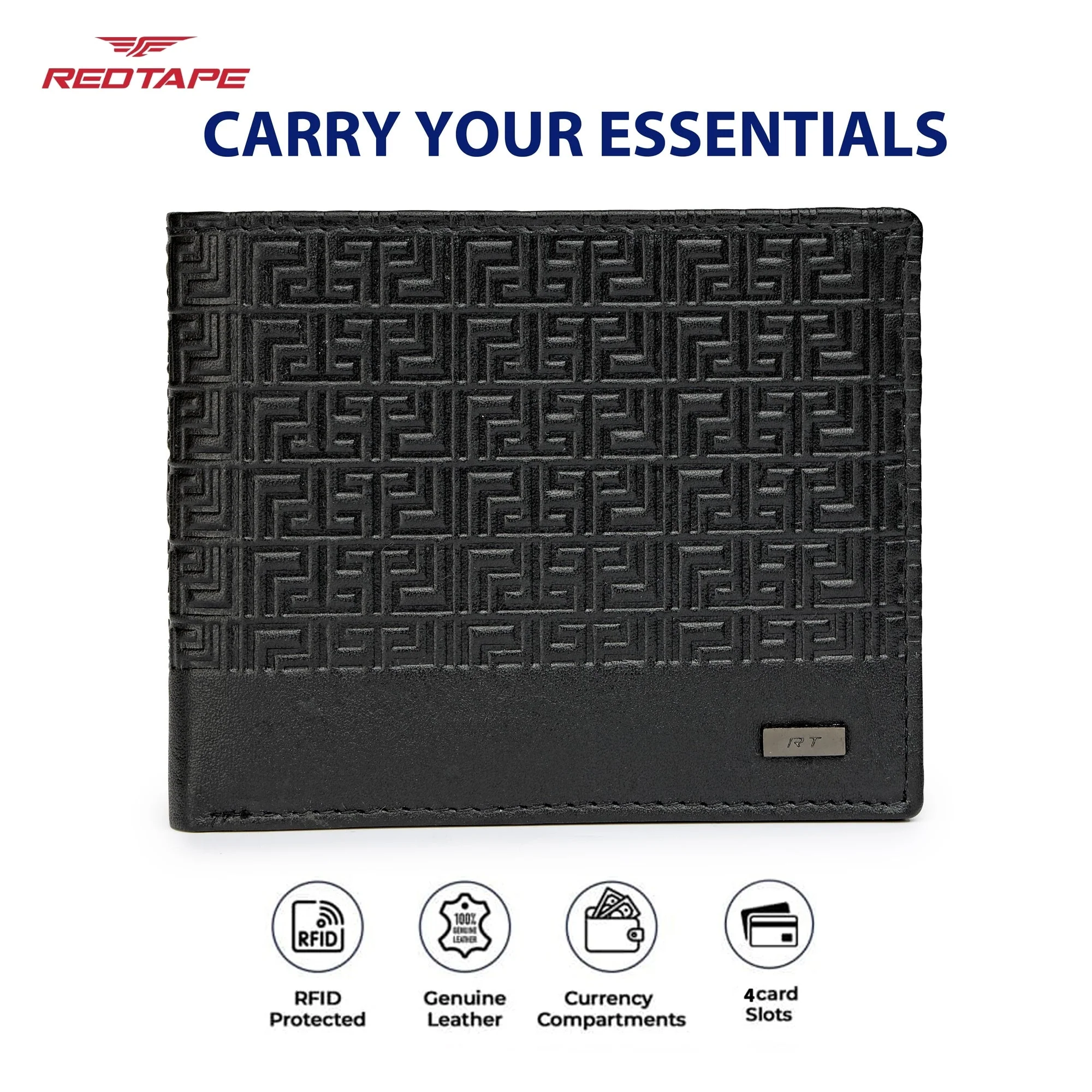 Black Genuine Leather RFID Blocking Wallet for Men - Image 4