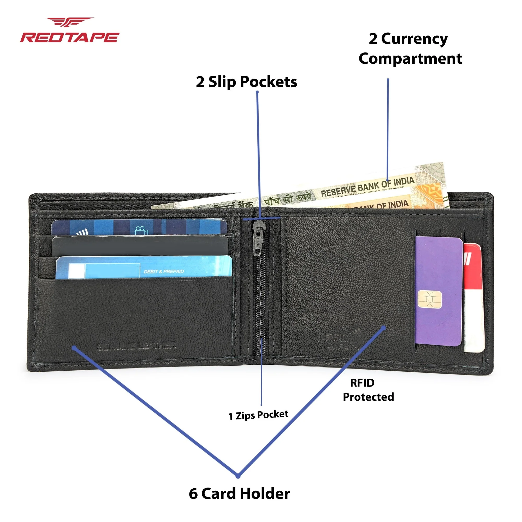 Black Genuine Leather Wallet for Men - Image 5