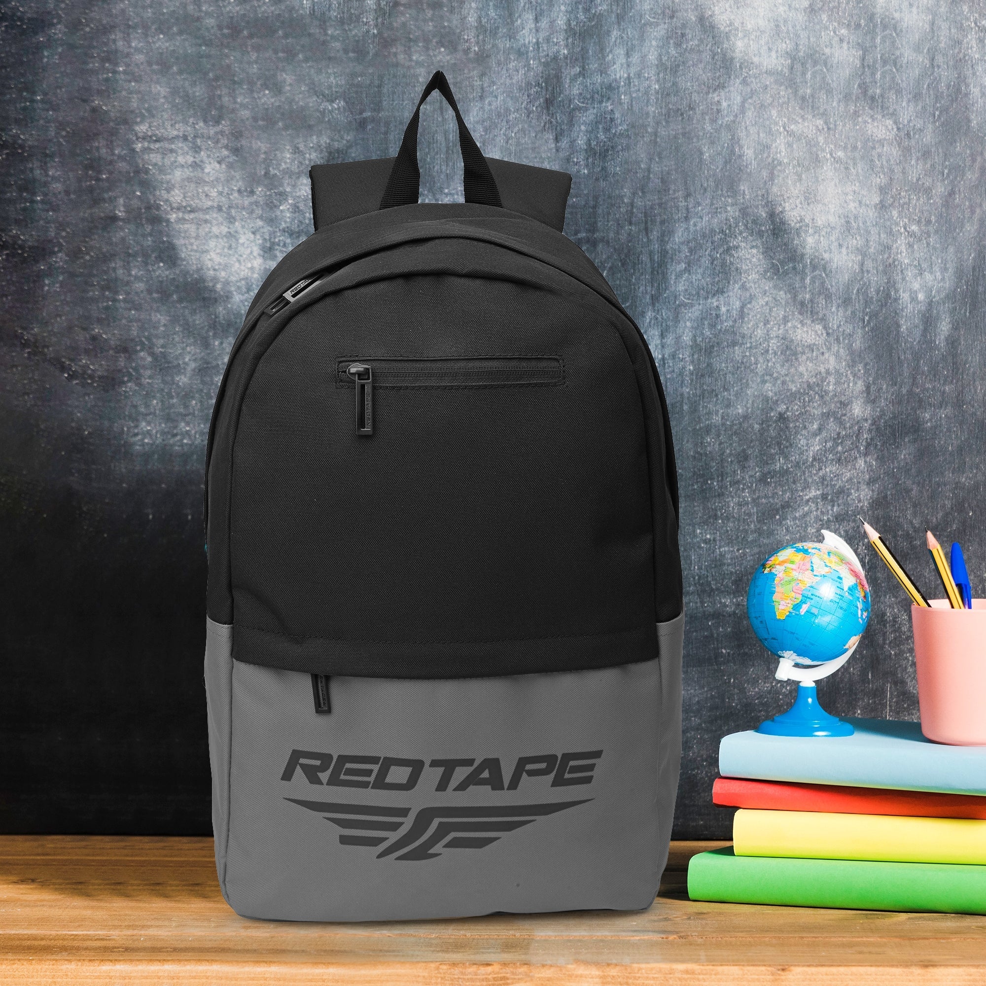 Black Grey Unisex 21.5L Polyester Laptop Backpack - Image 6