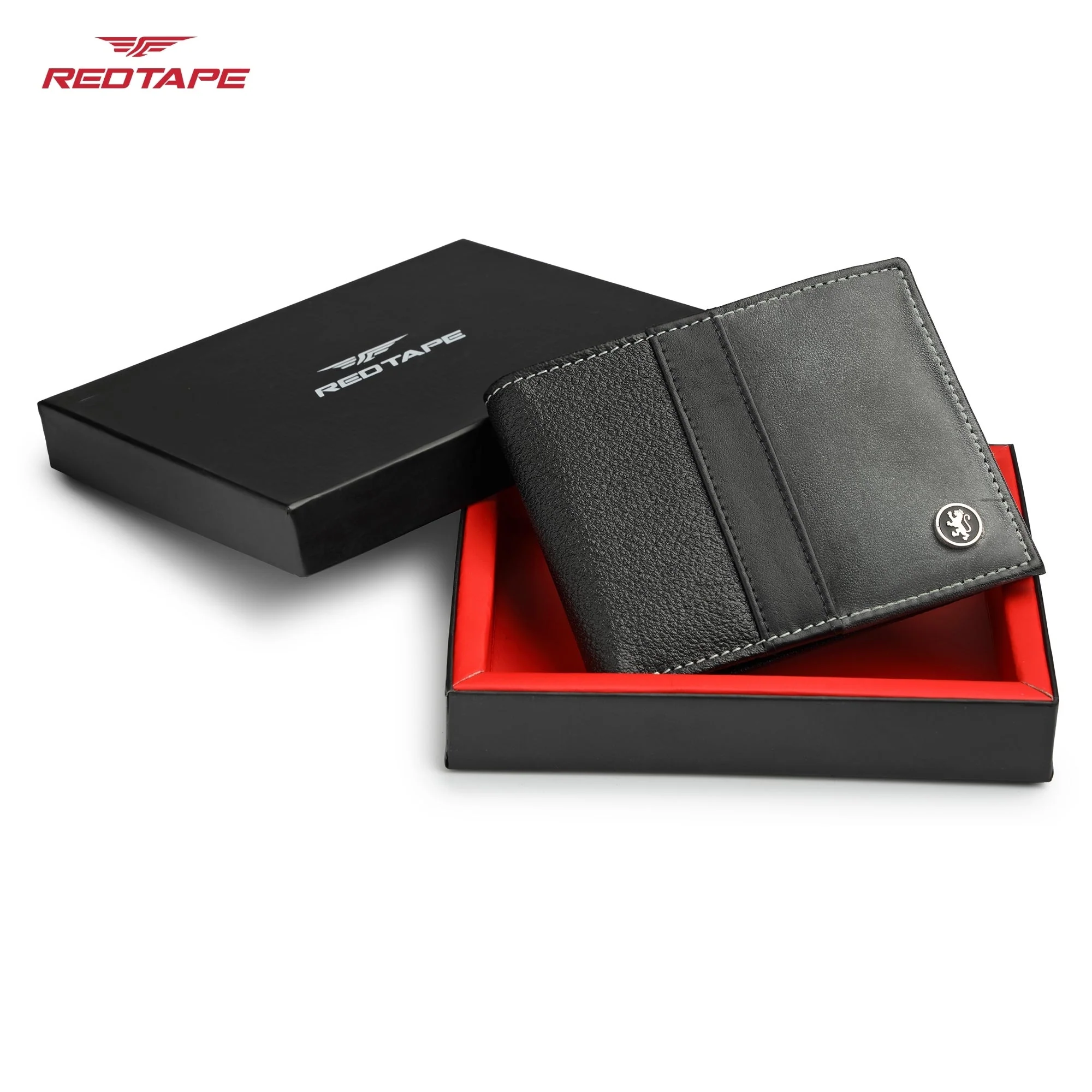 Black Grey Genuine Leather Wallet for Men - Image 7