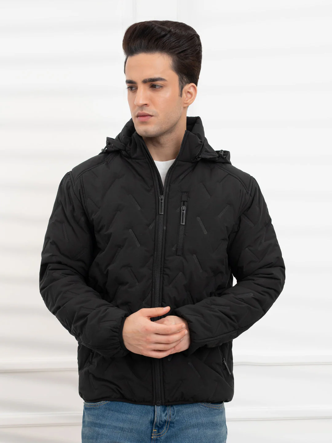 Black Men's Padded Jacket | All-Season Winter Protection - Image 5