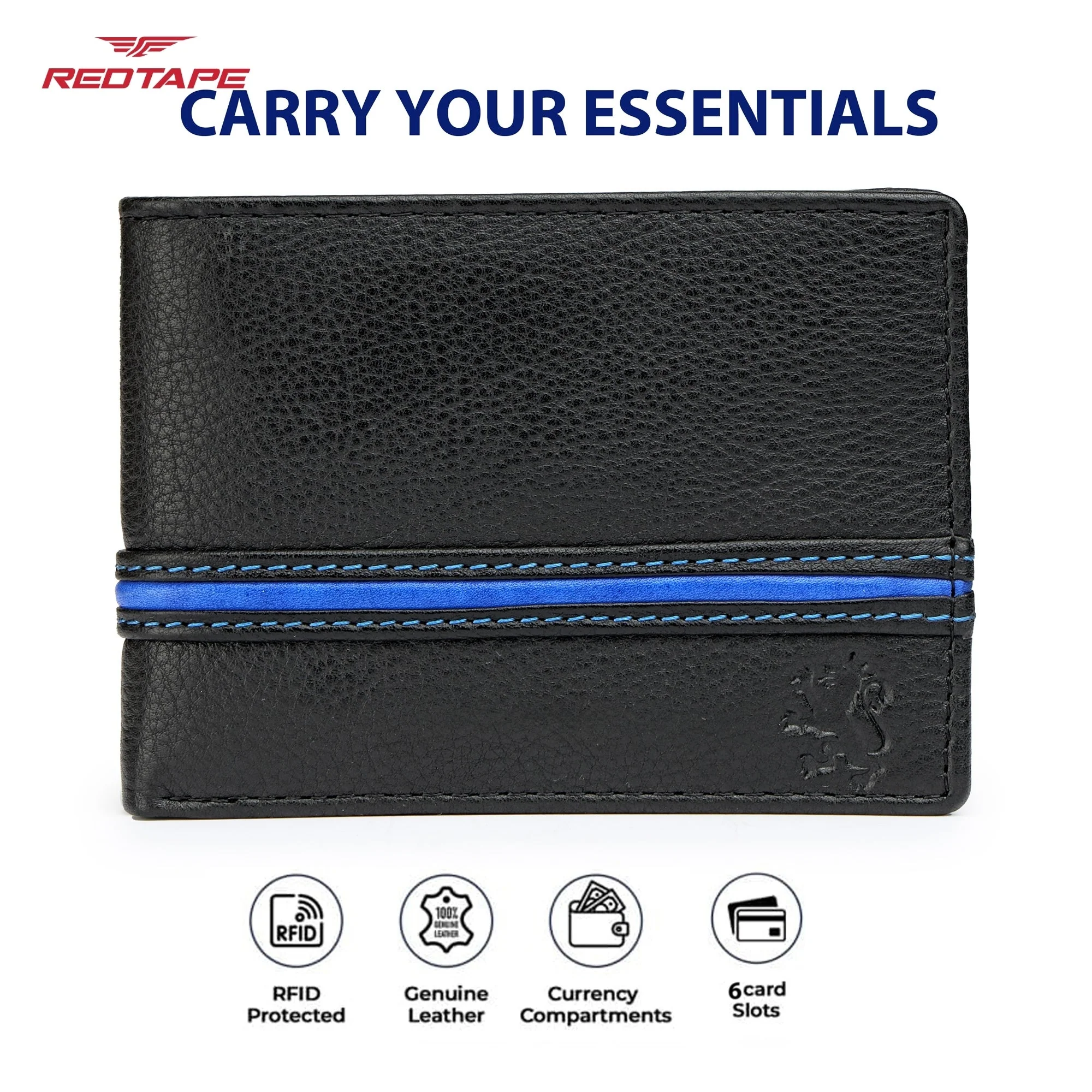 Black Navy Blue Genuine Leather Wallet for Men - Image 4