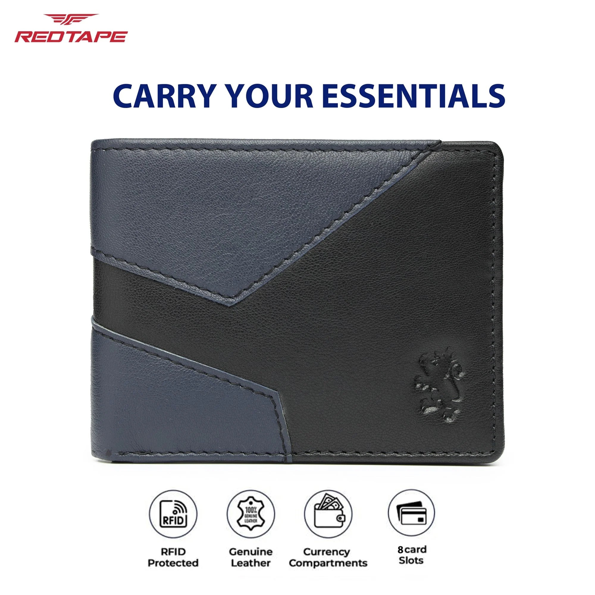 Black Navy Genuine Leather RFID Wallet for Men - Image 4