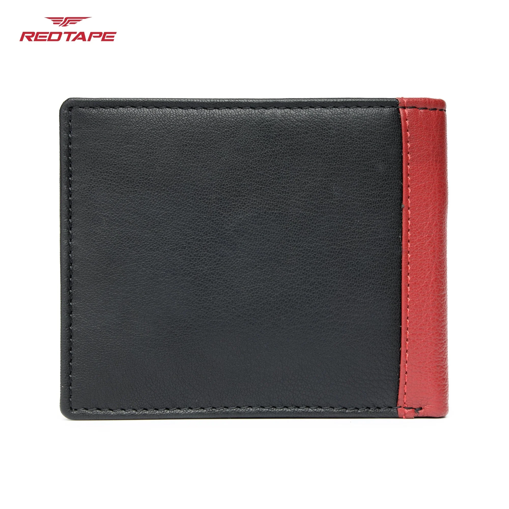 Black Red Genuine Leather RFID Wallet for Men - Image 6