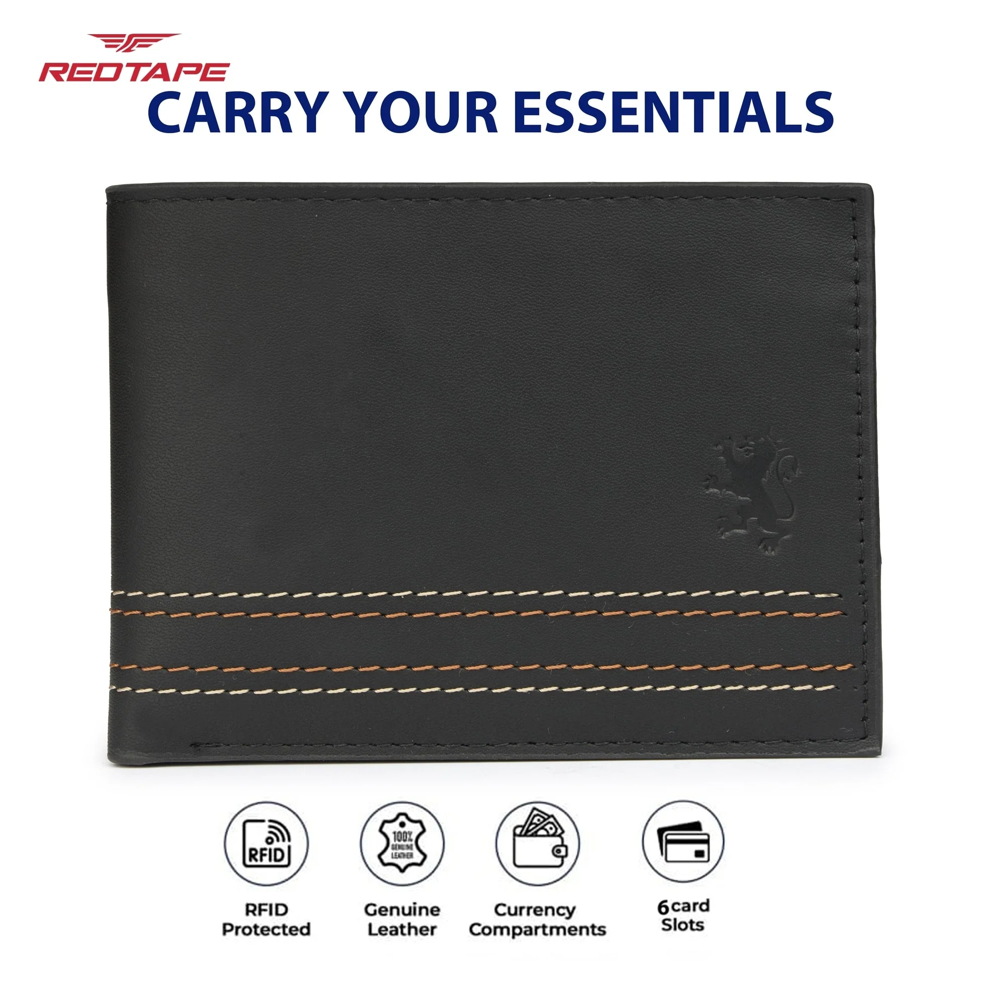 Black Tan Genuine Leather Wallet for Men - Image 4