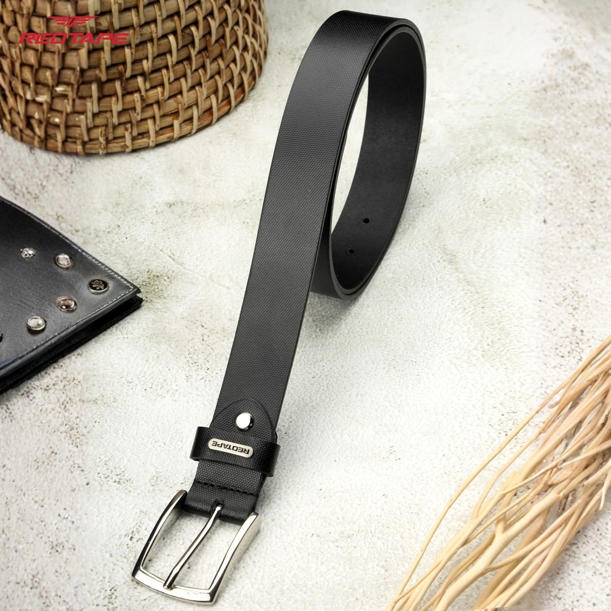 Black Genuine Leather Belt for Men - Image 2