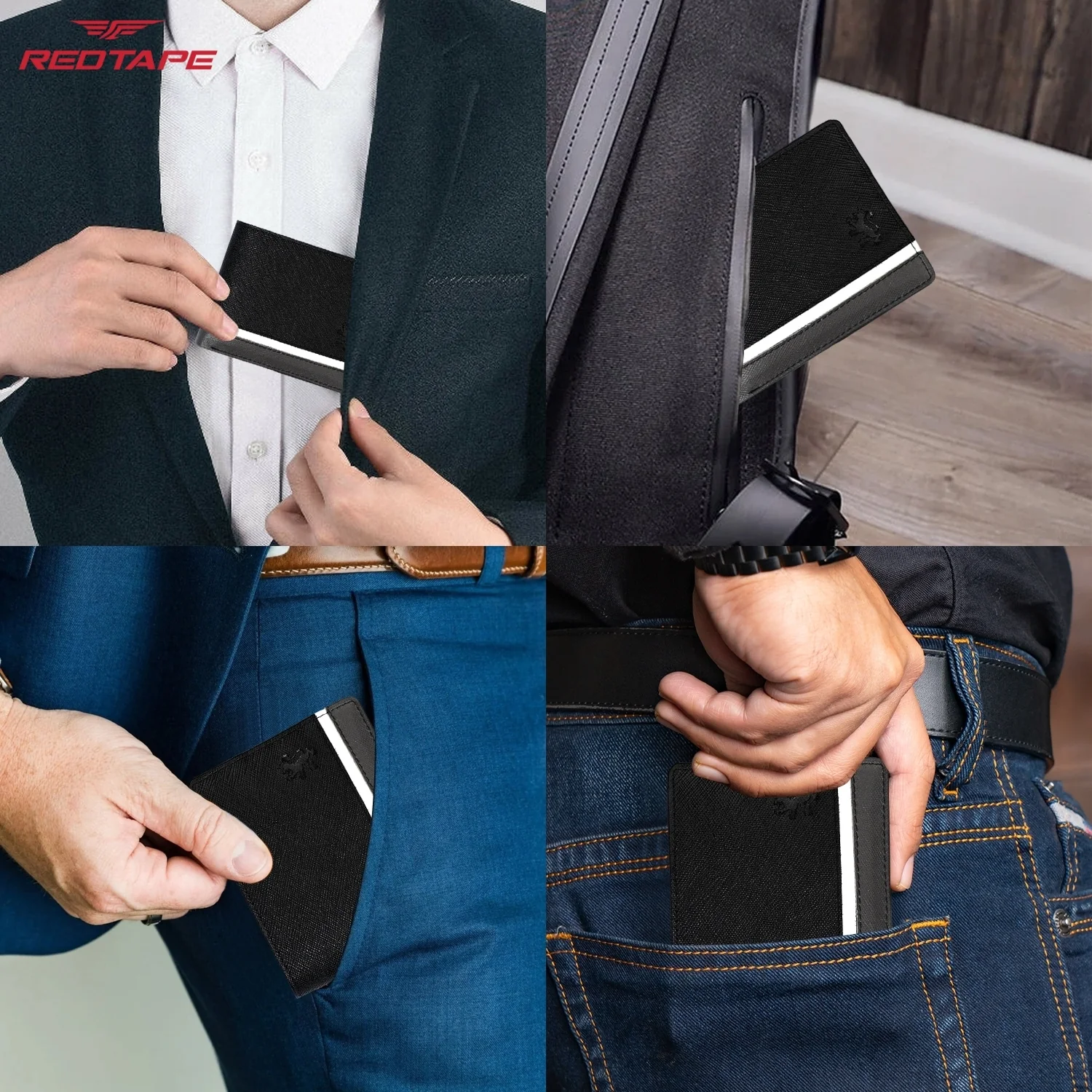 Black Mens Leather Wallet - Image 7