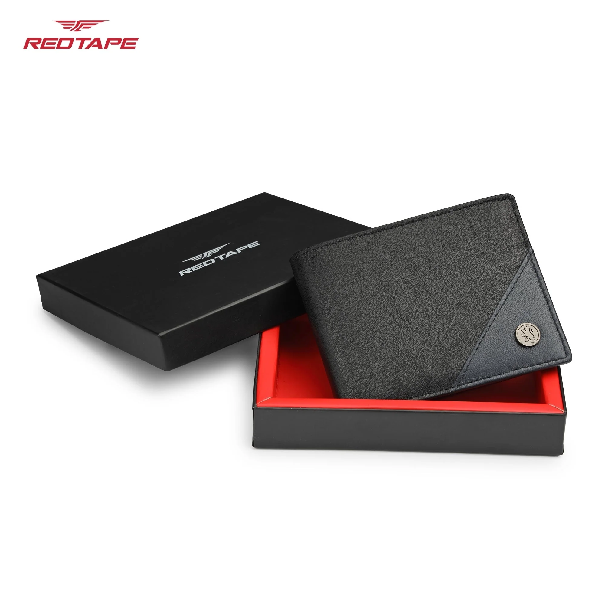 Black Navy Men's Leather Wallet - Image 2
